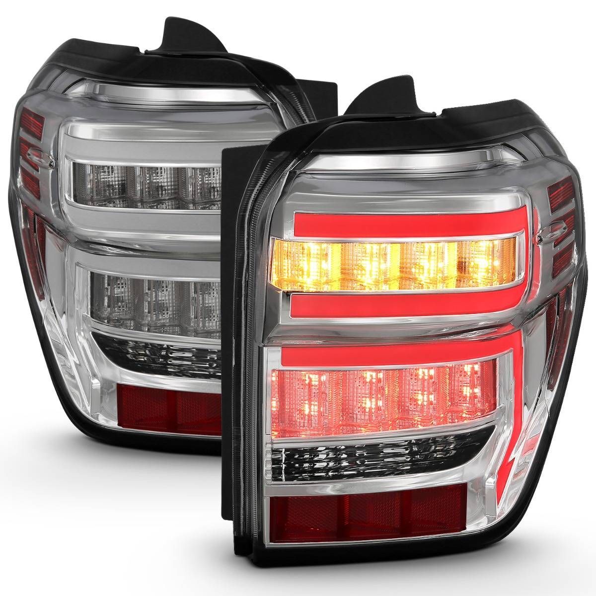 2014-2023 Toyota 4Runner Anzo T.L Chrome Housing Clear Lens Red Light Bar W/Sequential - 311313