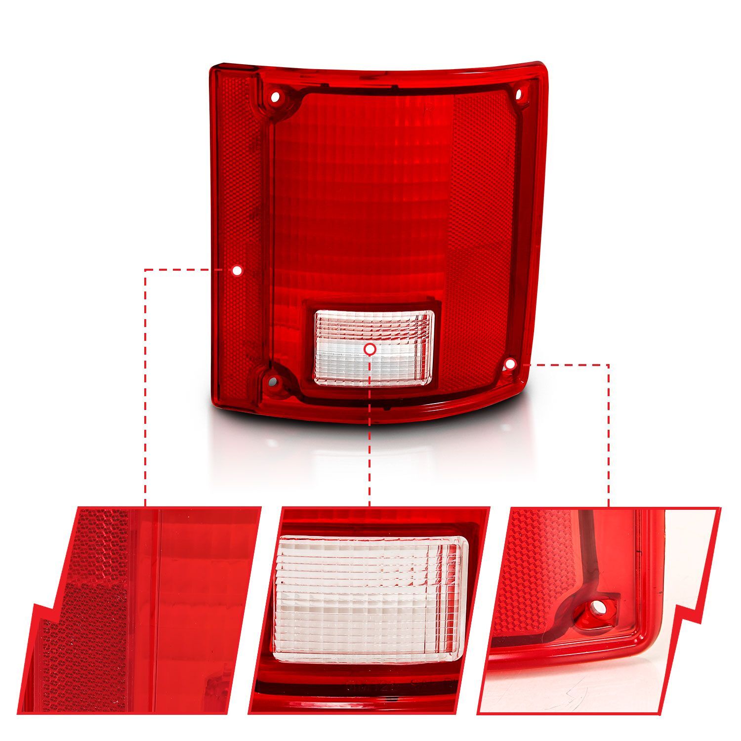 1978-1991 Chevrolet Blazer/Jimmy Anzo Red/Clear Lens W/O Chrome Trim Fleetside
