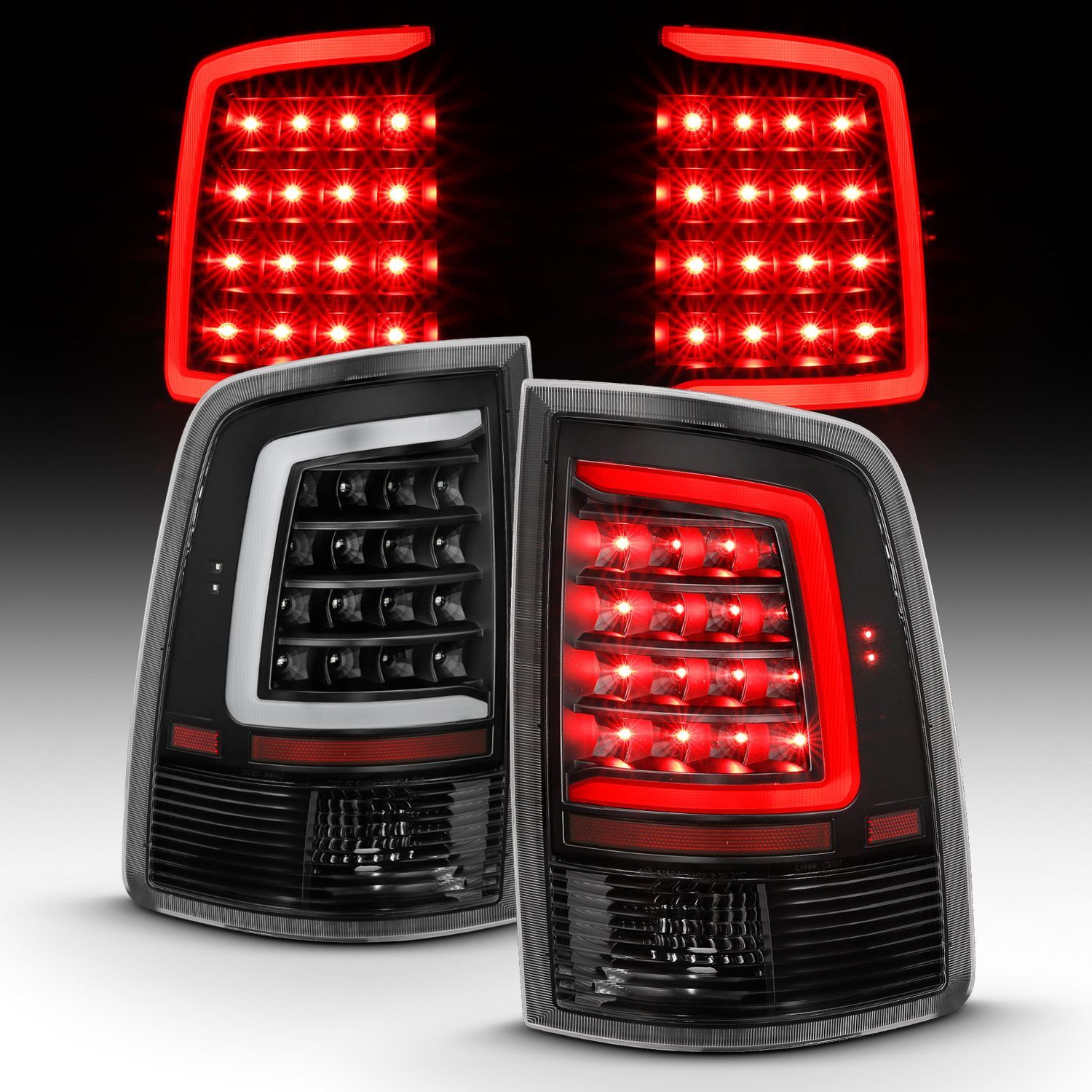 2009-2018 Dodge Ram 1500/2500/3500 Anzo LED Taillight Plank Style Black W/Clear Lens