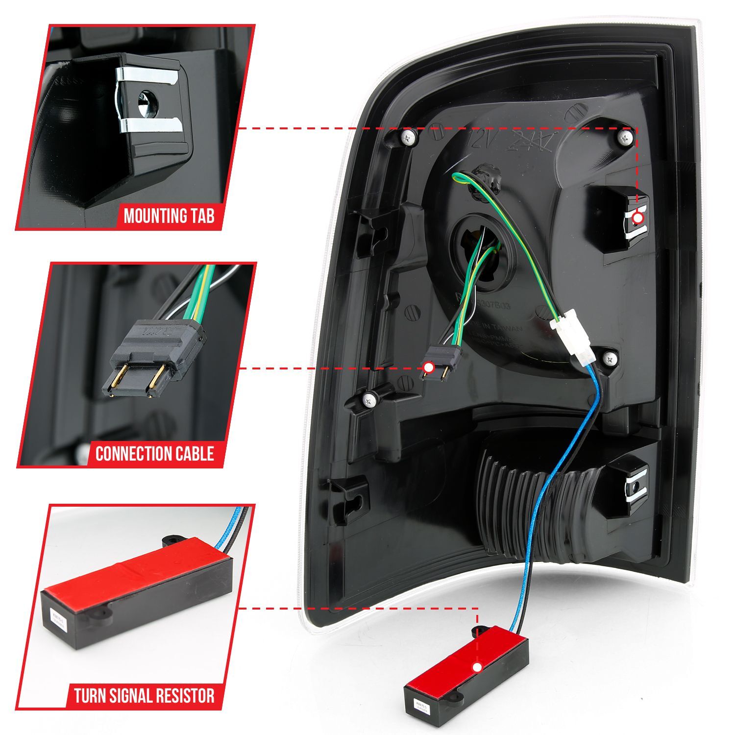 2009-2018 Dodge Ram 1500/2500/3500 Anzo LED Taillight Plank Style Black W/Smoke Lens