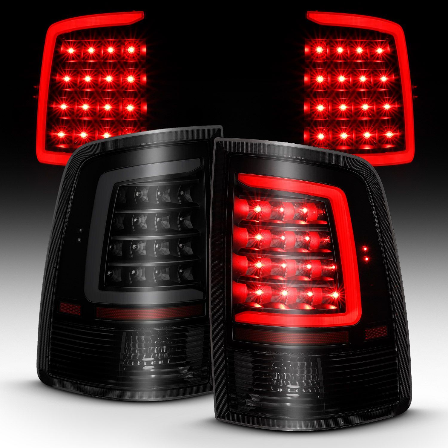 2009-2018 Dodge Ram 1500/2500/3500 Anzo LED Taillight Plank Style Black W/Smoke Lens