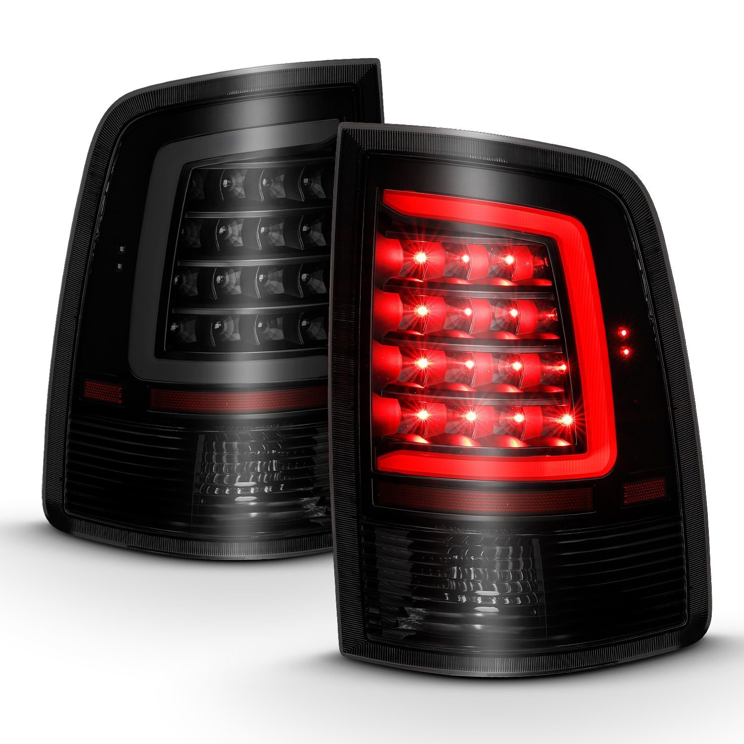 2009-2018 Dodge Ram 1500/2500/3500 Anzo LED Taillight Plank Style Black W/Smoke Lens - 311319