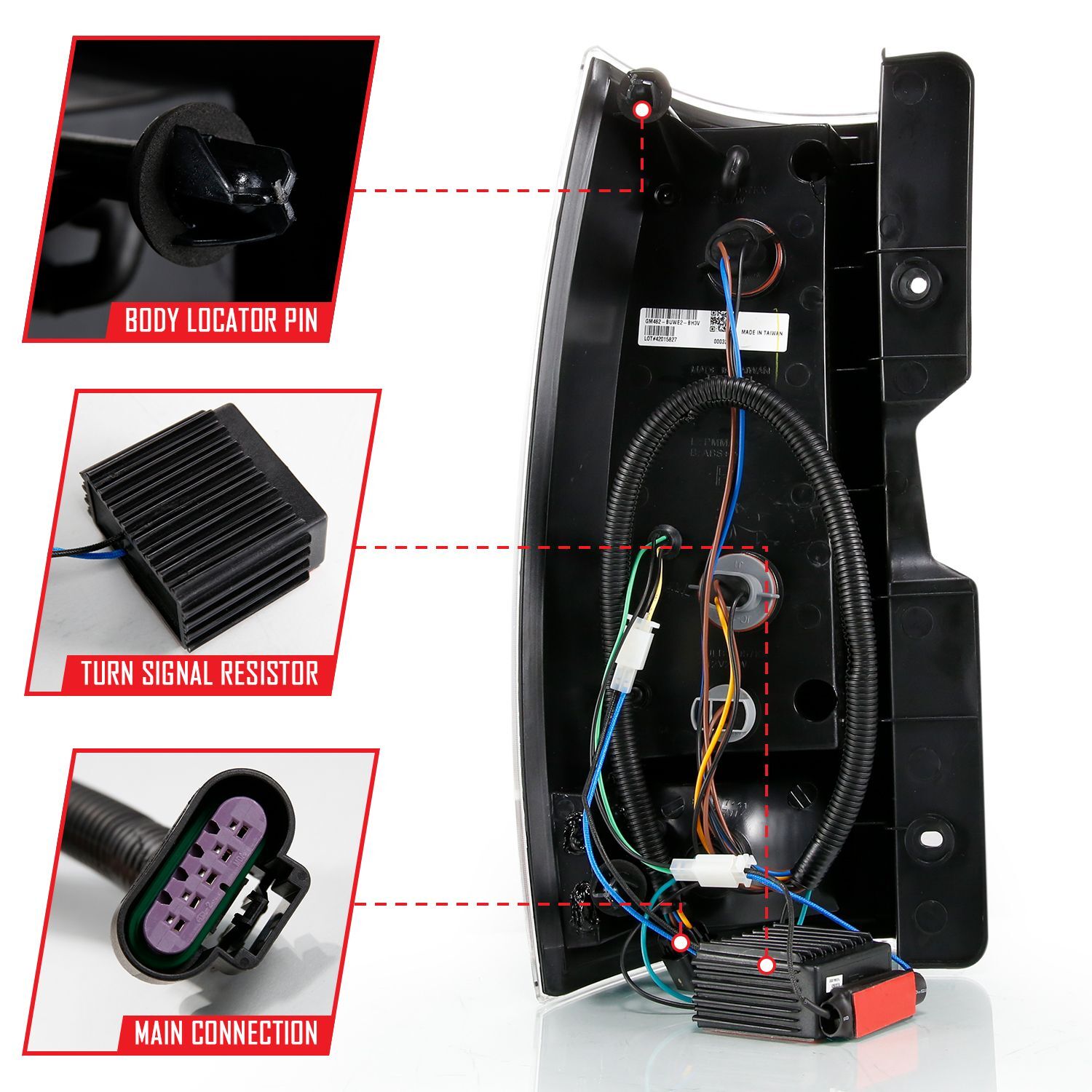 2007-2014 GMC Suburban 1500/Suburban 2500/Tahoe Anzo LED Taiillight Plank Style Black W/Clear Lens