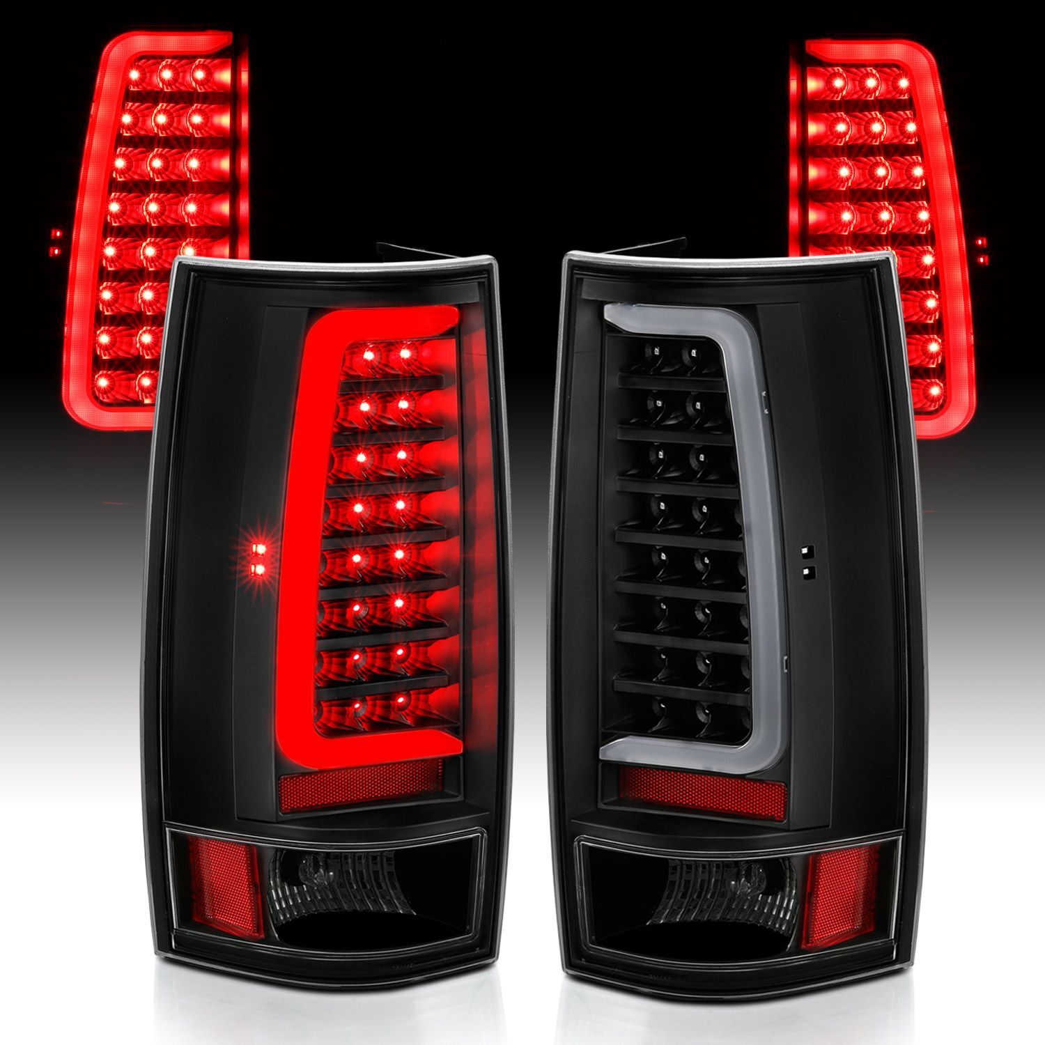 2007-2014 GMC Suburban 1500/Suburban 2500/Tahoe Anzo LED Taiillight Plank Style Black W/Clear Lens