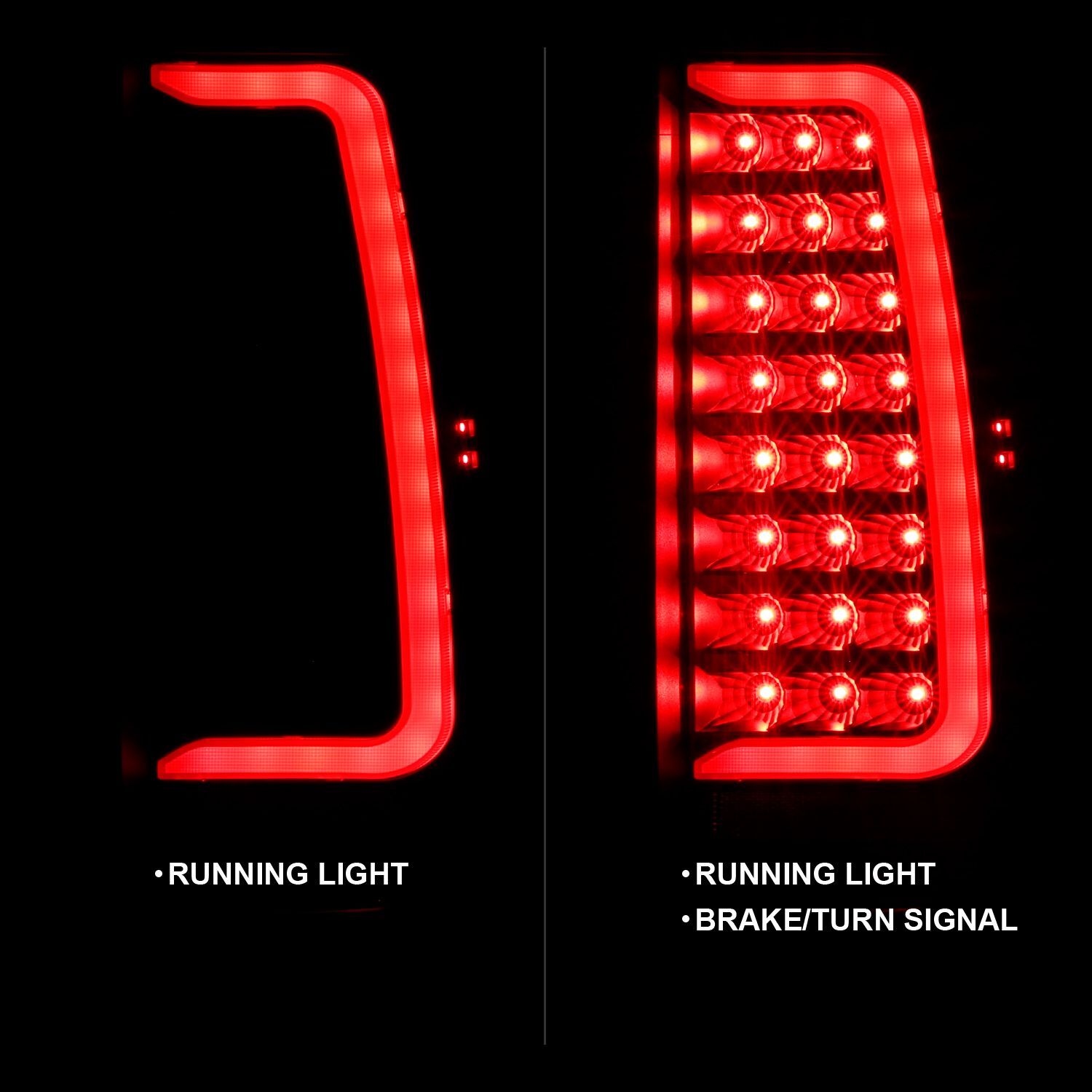 2007-2014 GMC Suburban 1500/Suburban 2500/Tahoe Anzo LED Taiillight Plank Style Black W/Clear Lens