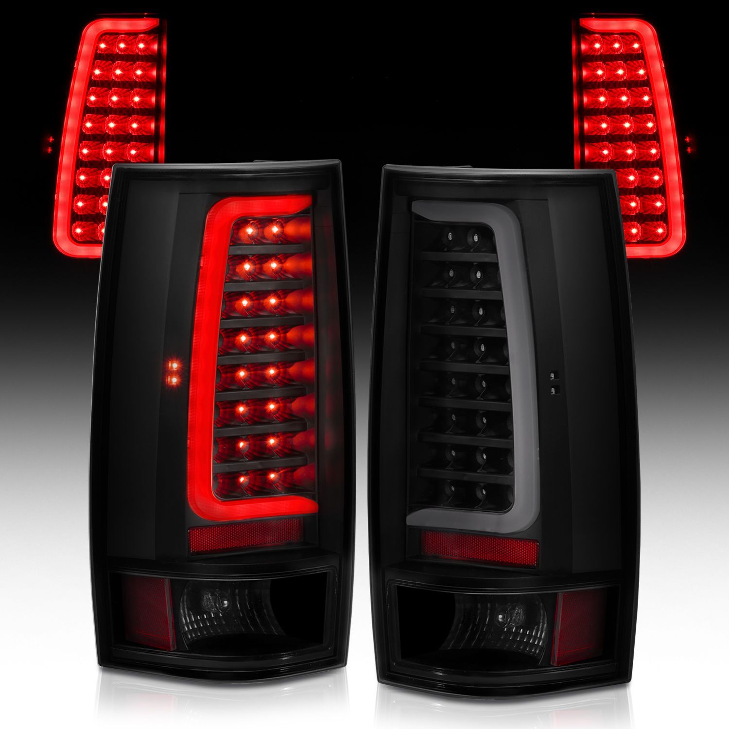 2007-2014 GMC Suburban 1500/Suburban 2500/Tahoe Anzo LED Taiillight Plank Style Black W/Smoke Lens