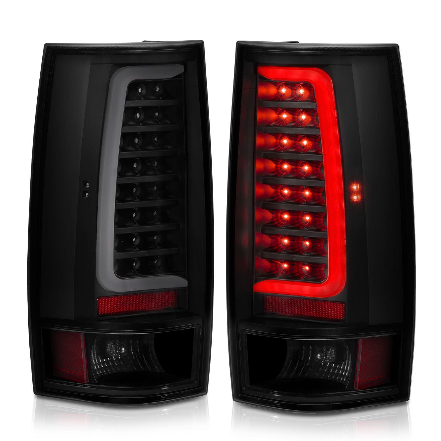 2007-2014 GMC Suburban 1500/Suburban 2500/Tahoe Anzo LED Taiillight Plank Style Black W/Smoke Lens - 311322