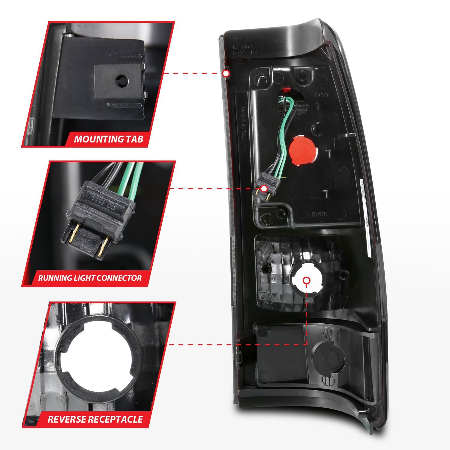 1999-2006 GMC Silverado 1500/2500/3500 Anzo LED Tail Lights Black W/Smoke Lens
