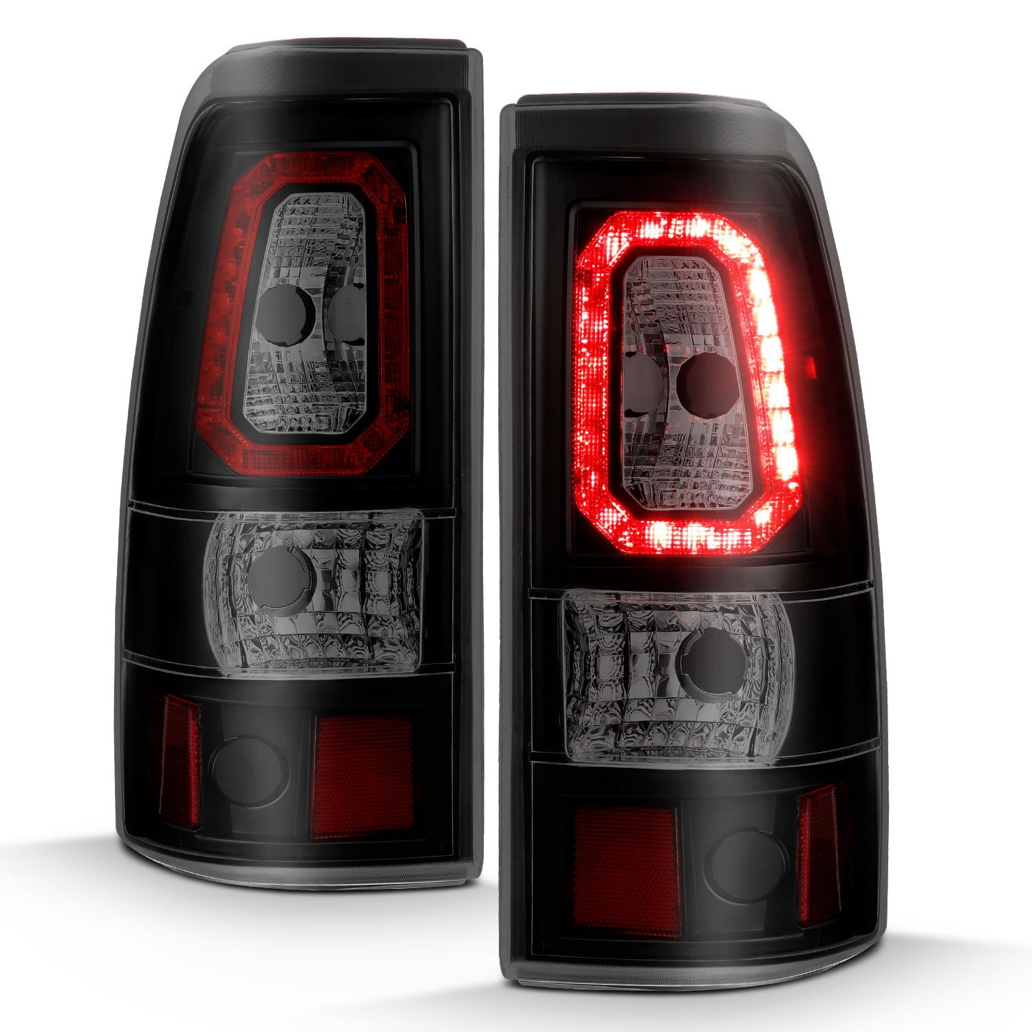 1999-2006 GMC Silverado 1500/2500/3500 Anzo LED Tail Lights Black W/Smoke Lens - 311325