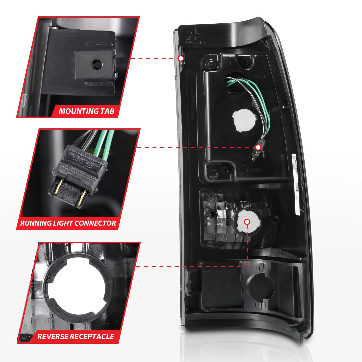 2003-2006 Chevrolet Silverado 1500/2500/3500 Anzo LED Tail Lights Black W/Clear Lens