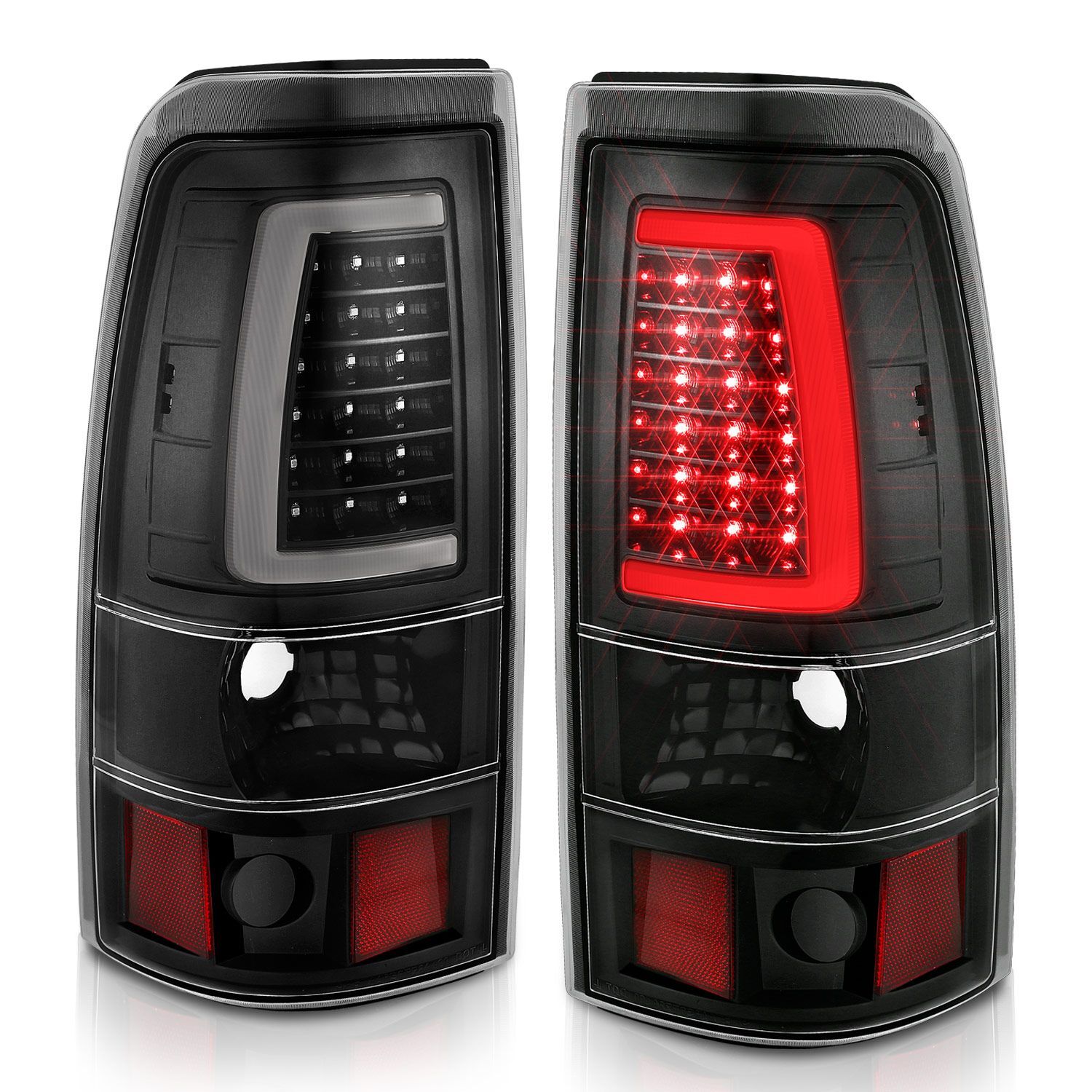 1999-2006 GMC Silverado 1500/2500/3500 Anzo LED Tail Lights Black W/Clear Lens - 311330