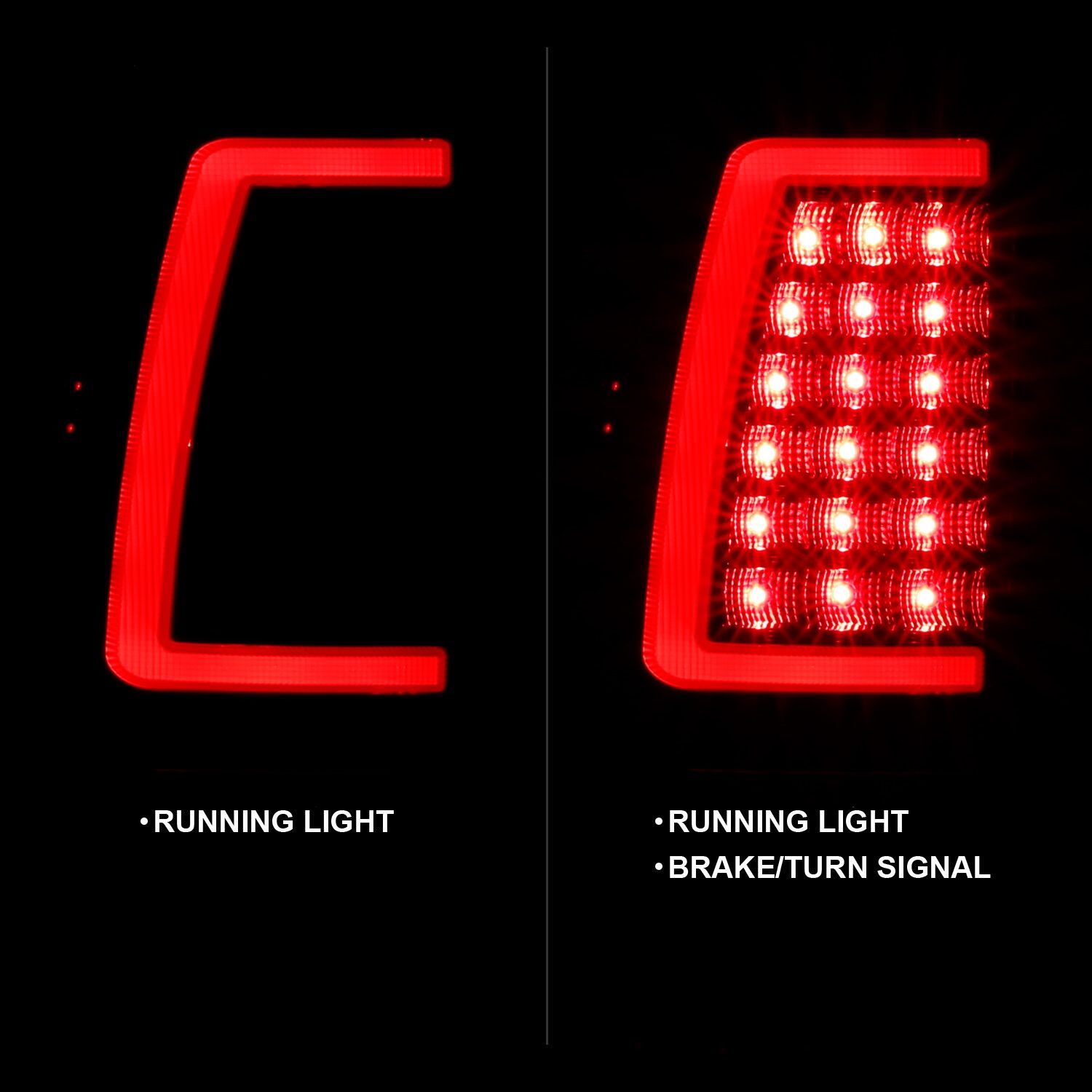 1999-2006 GMC Silverado 1500/2500/3500 Anzo LED Tail Lights Black W/Clear Lens