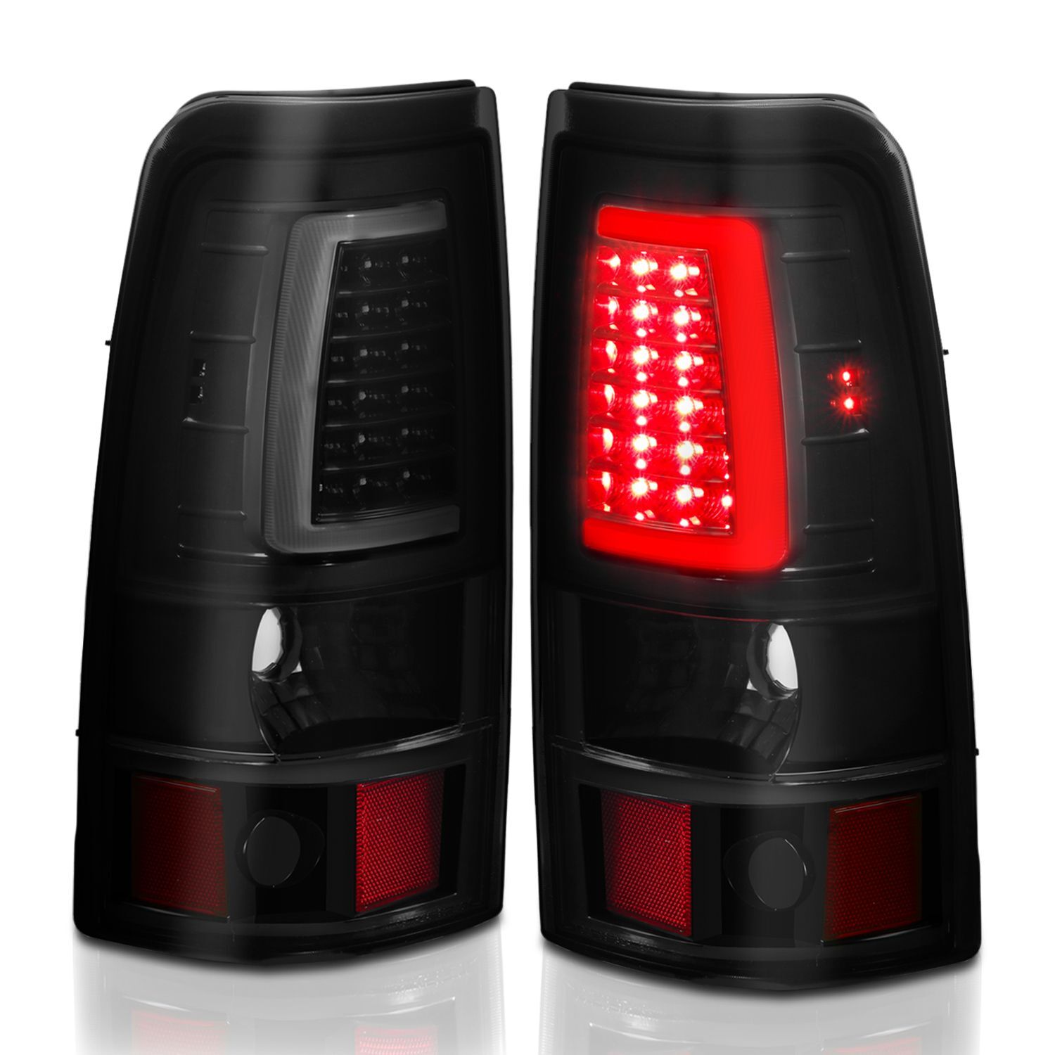 1999-2006 GMC Silverado 1500/2500/3500 Anzo LED Tail Lights Black W/Smoke Lens - 311331