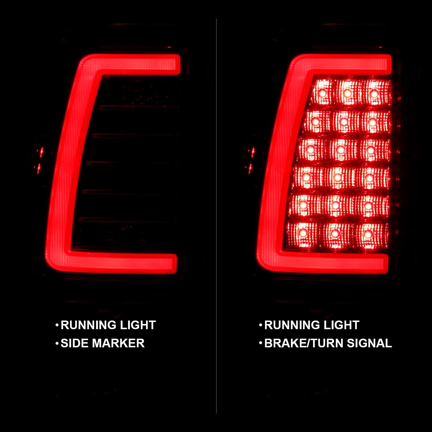 1999-2006 GMC Silverado 1500/2500/3500 Anzo LED Tail Lights Chrome With Red/Clear Lens