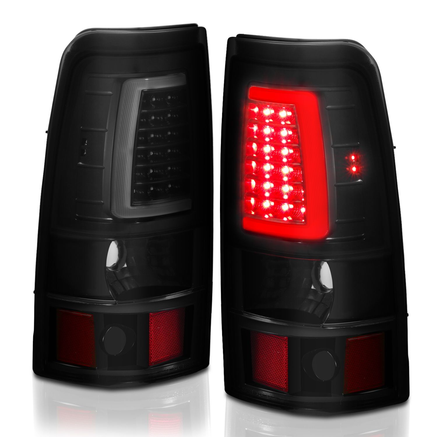 2003-2006 Chevrolet Silverado 1500/2500/3500 Anzo LED Tail Lights Black W/Smoke Lens - 311334