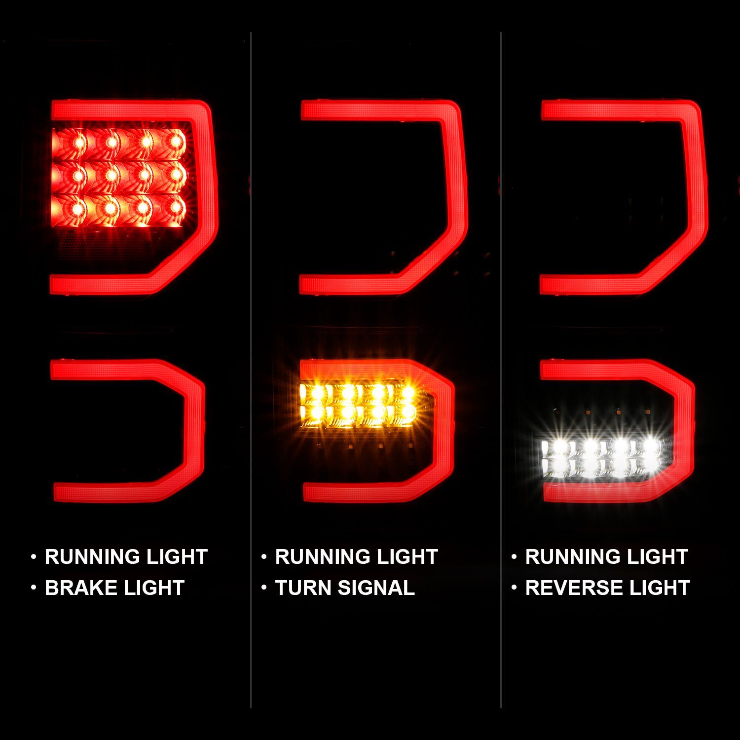 2007-2013 Toyota Tundra Anzo LED Tail Lights Black W/Clear Lens