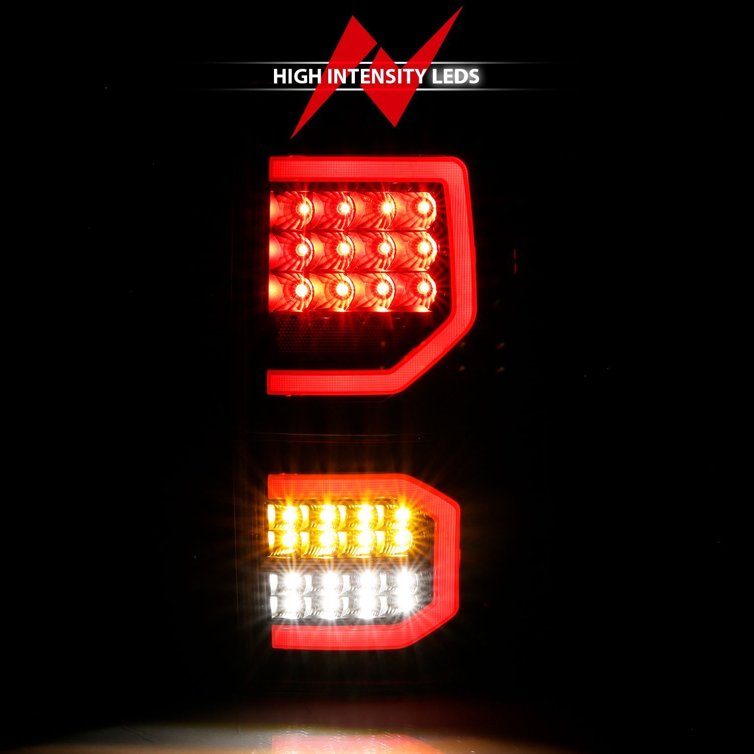 2007-2013 Toyota Tundra Anzo LED Tail Lights Black W/Clear Lens
