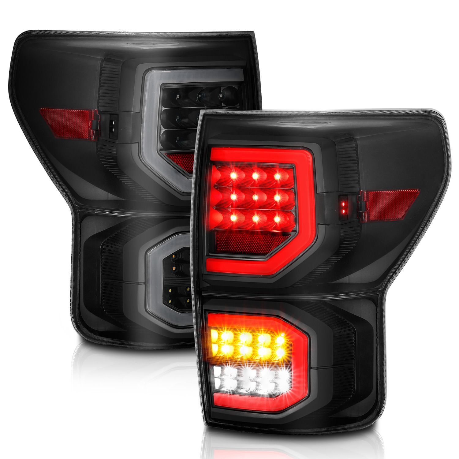 2007-2013 Toyota Tundra Anzo LED Tail Lights Black W/Smoke Lens - 311337