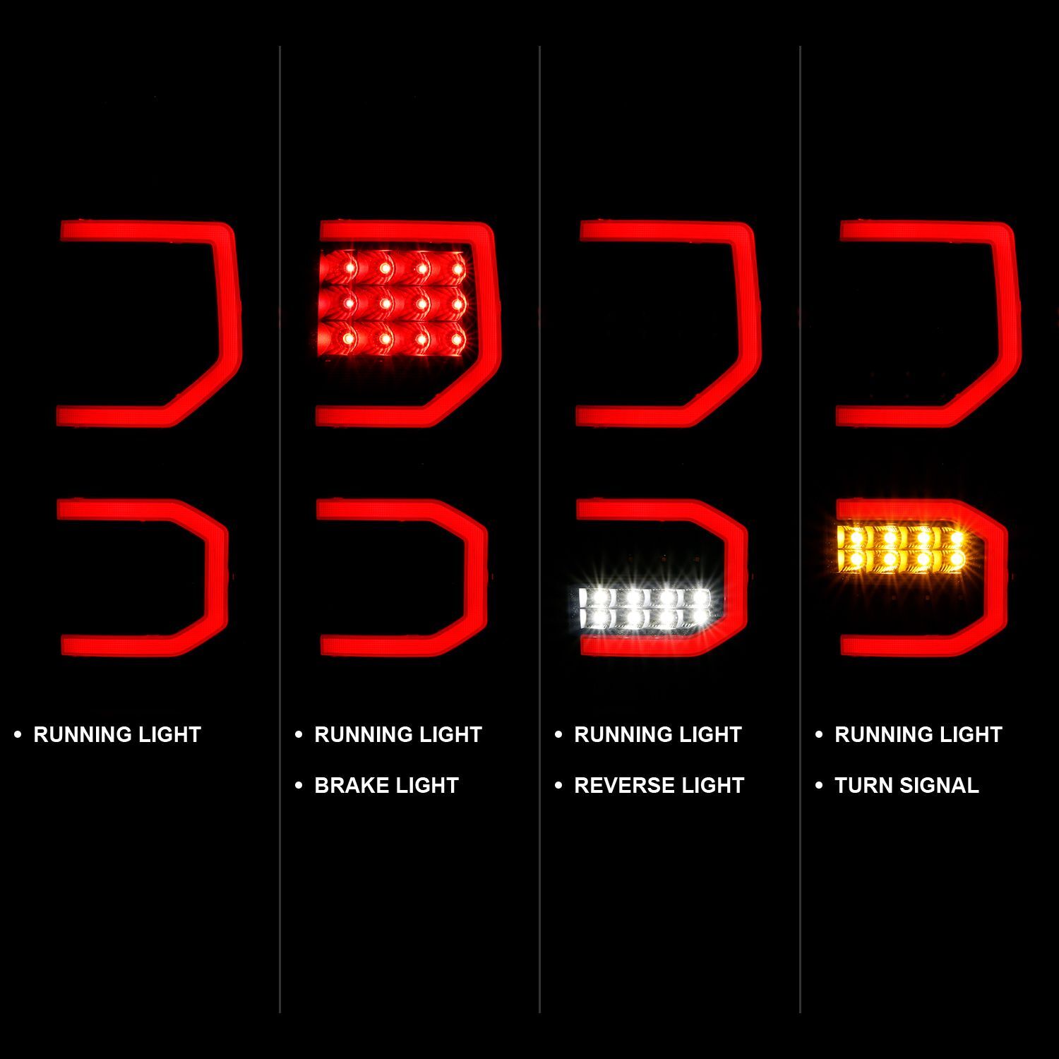 2007-2013 Toyota Tundra Anzo LED Tail Lights Black W/Smoke Lens