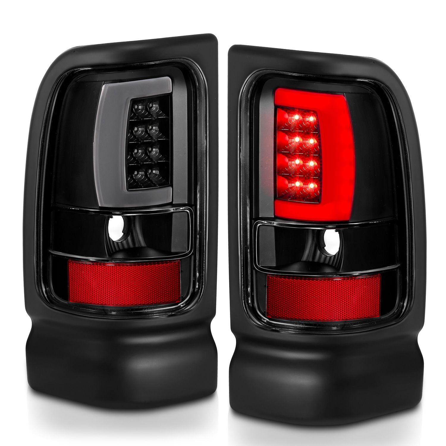 1994-2002 Dodge Ram 1500/2500/3500 Anzo LED Tail Lights Black W/Clear Lens - 311339