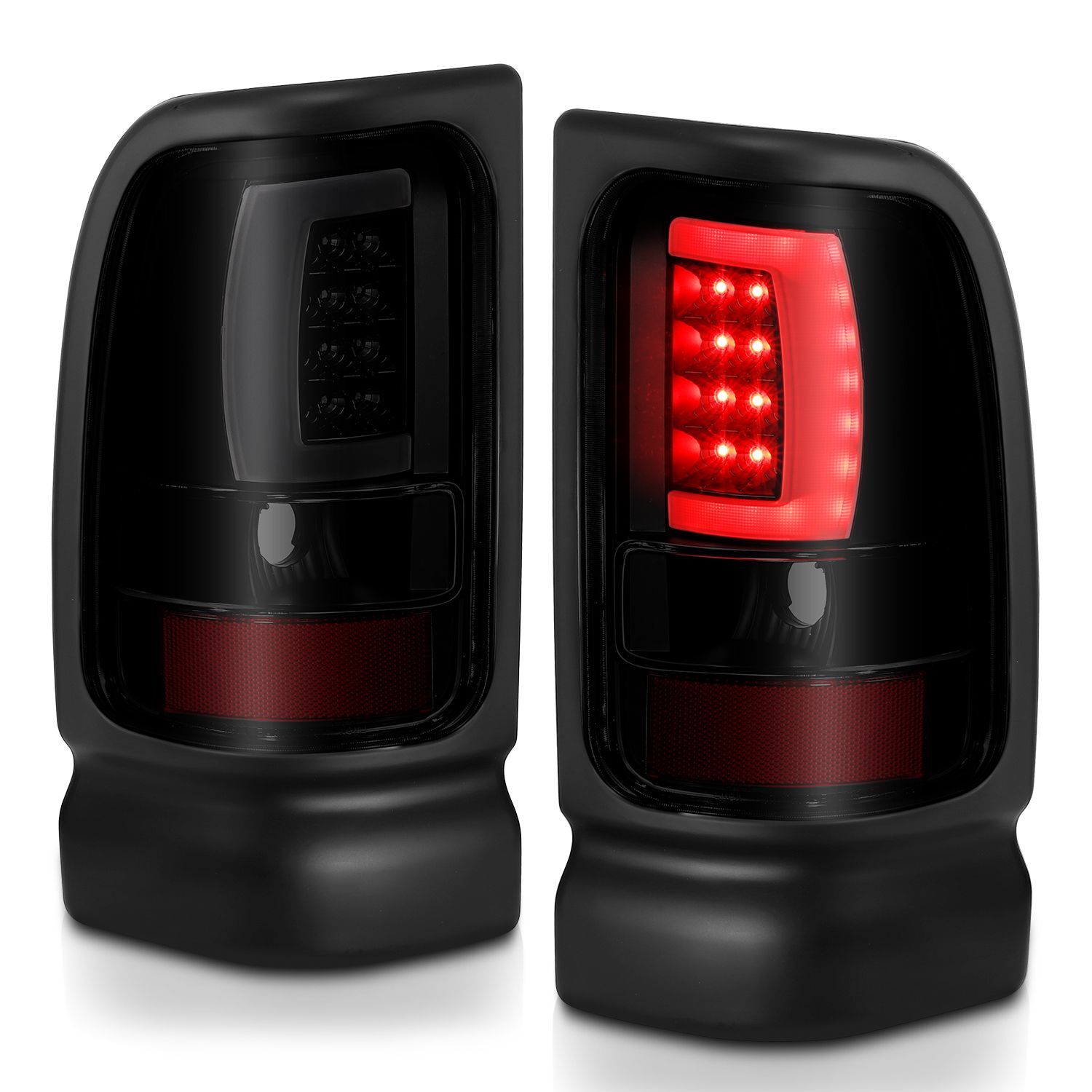1994-2002 Dodge Ram 1500/2500/3500 Anzo LED Tail Lights Black W/Smoke Lens - 311340