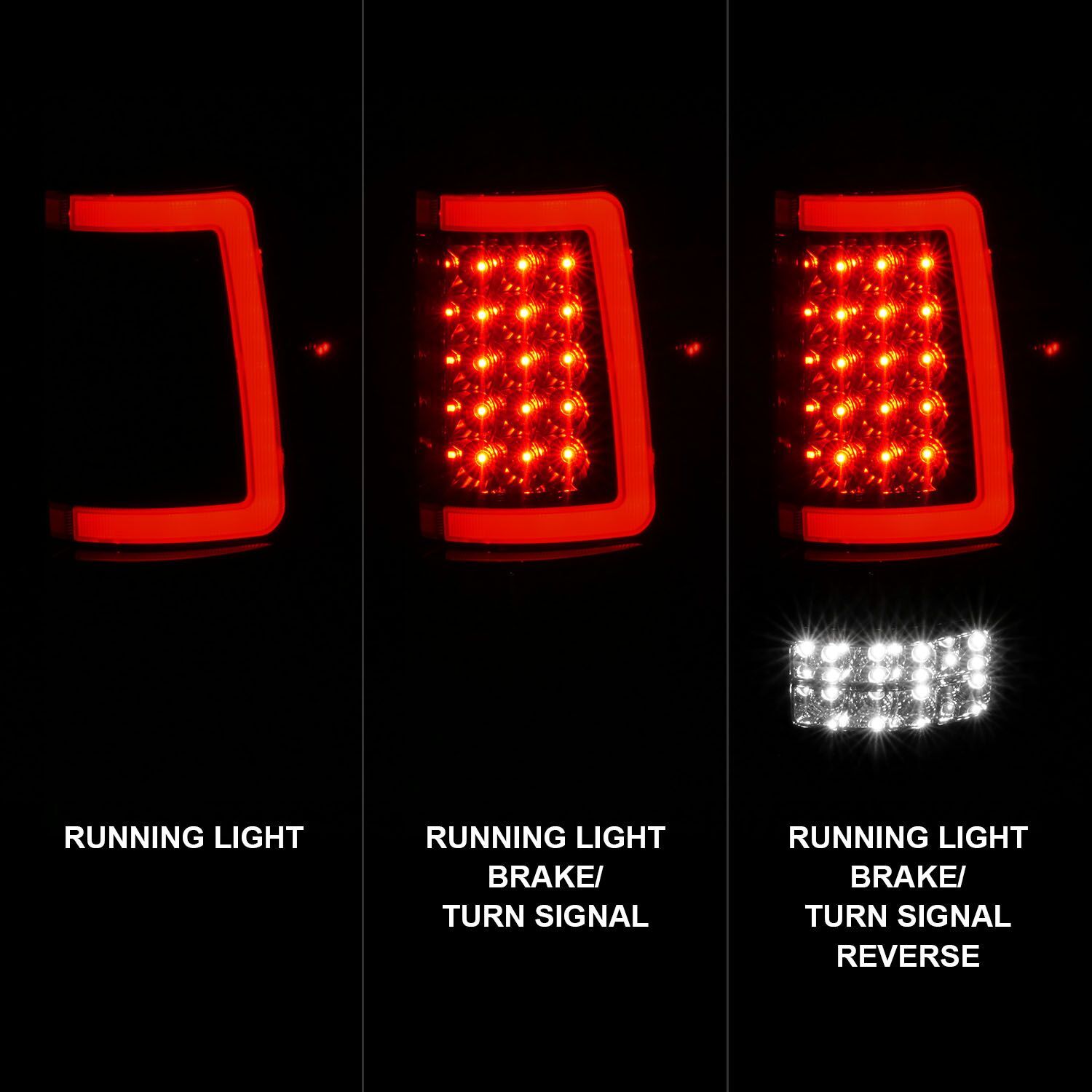 2004-2008 Ford F-150 Anzo LED Tail Lights W/ Light Bar Black Housing Smoke Lens