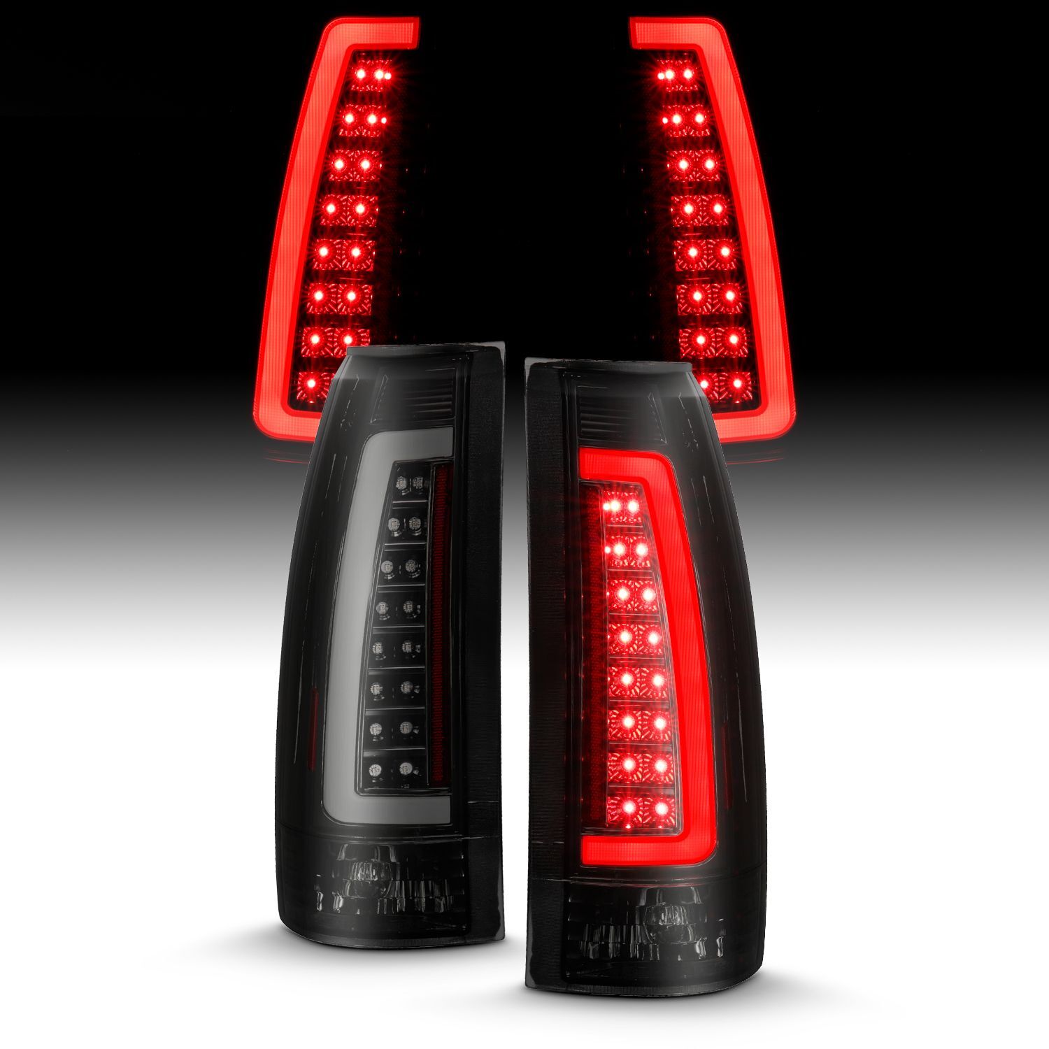 1988-1999 GMC Escalade Anzo LED Tail Lights Black Housing Smoke Lens