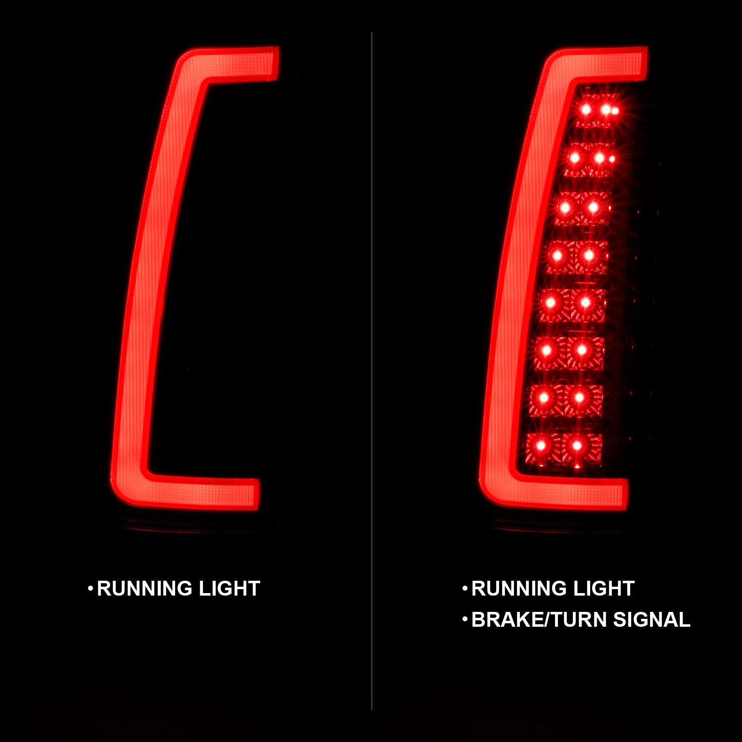 1988-1999 GMC Escalade Anzo LED Tail Lights Black Housing Smoke Lens