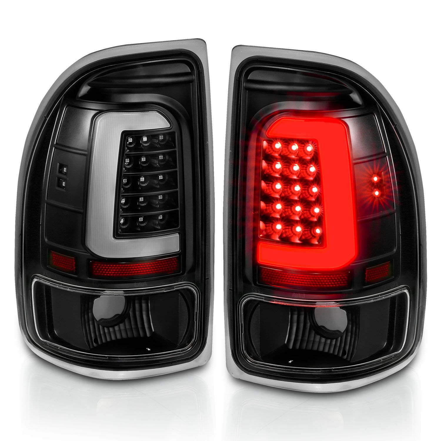 1997-2004 Dodge Dakota Anzo LED Tail Lights Black Housing Clear Lens - 311347