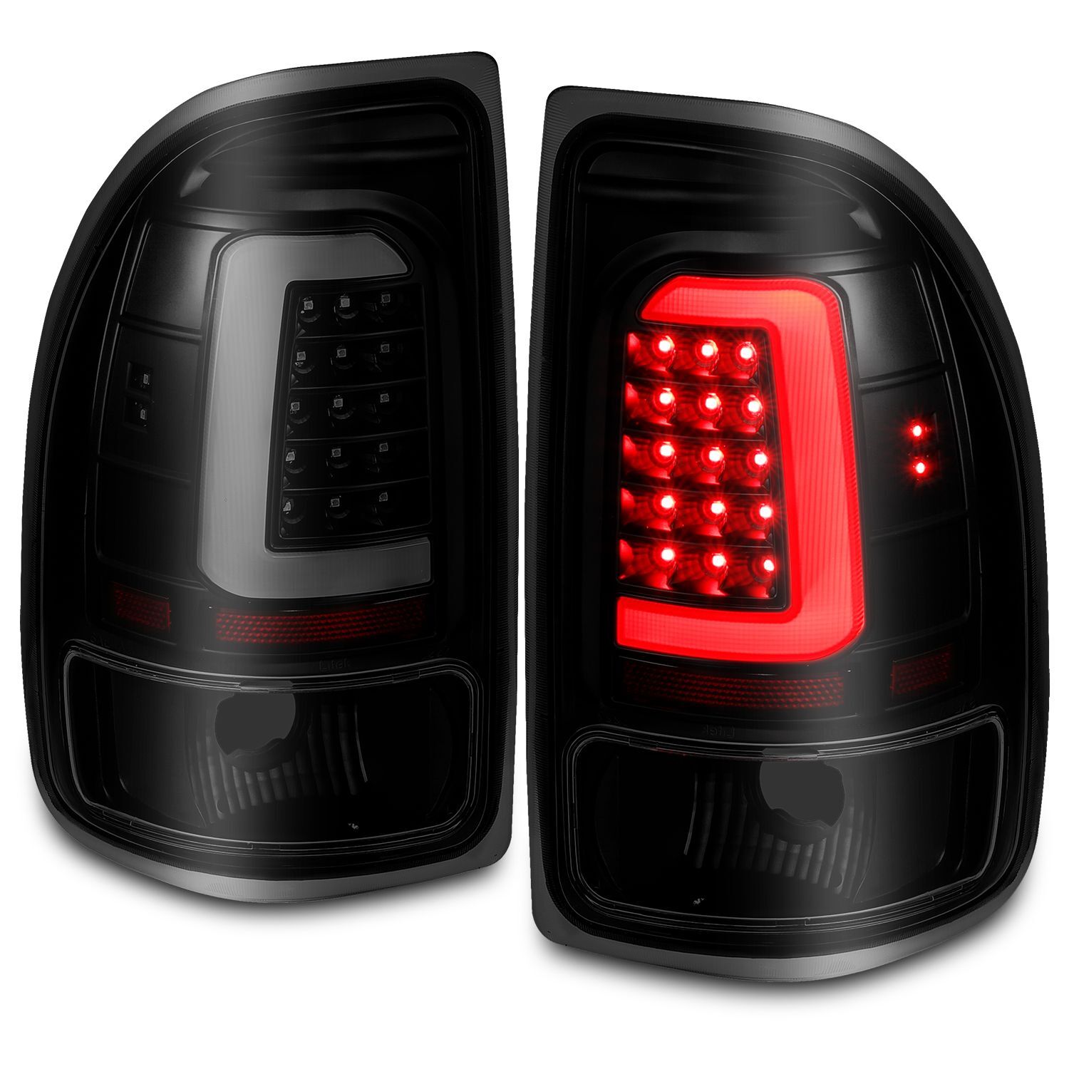1997-2004 Dodge Dakota Anzo LED Tail Lights Black Housing Smoke Lens - 311348
