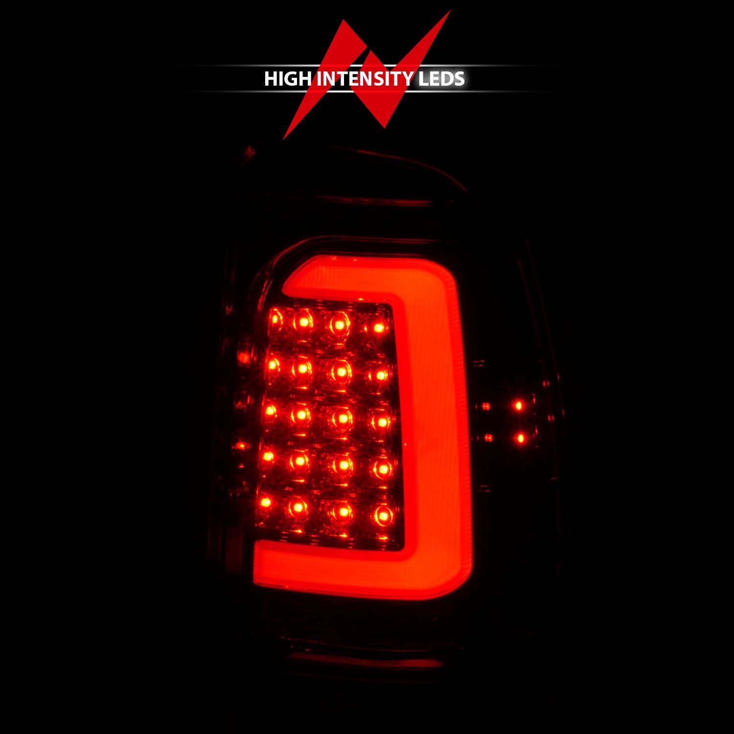 1997-2004 Dodge Dakota Anzo LED Tail Lights Chrome Housing Red Lens