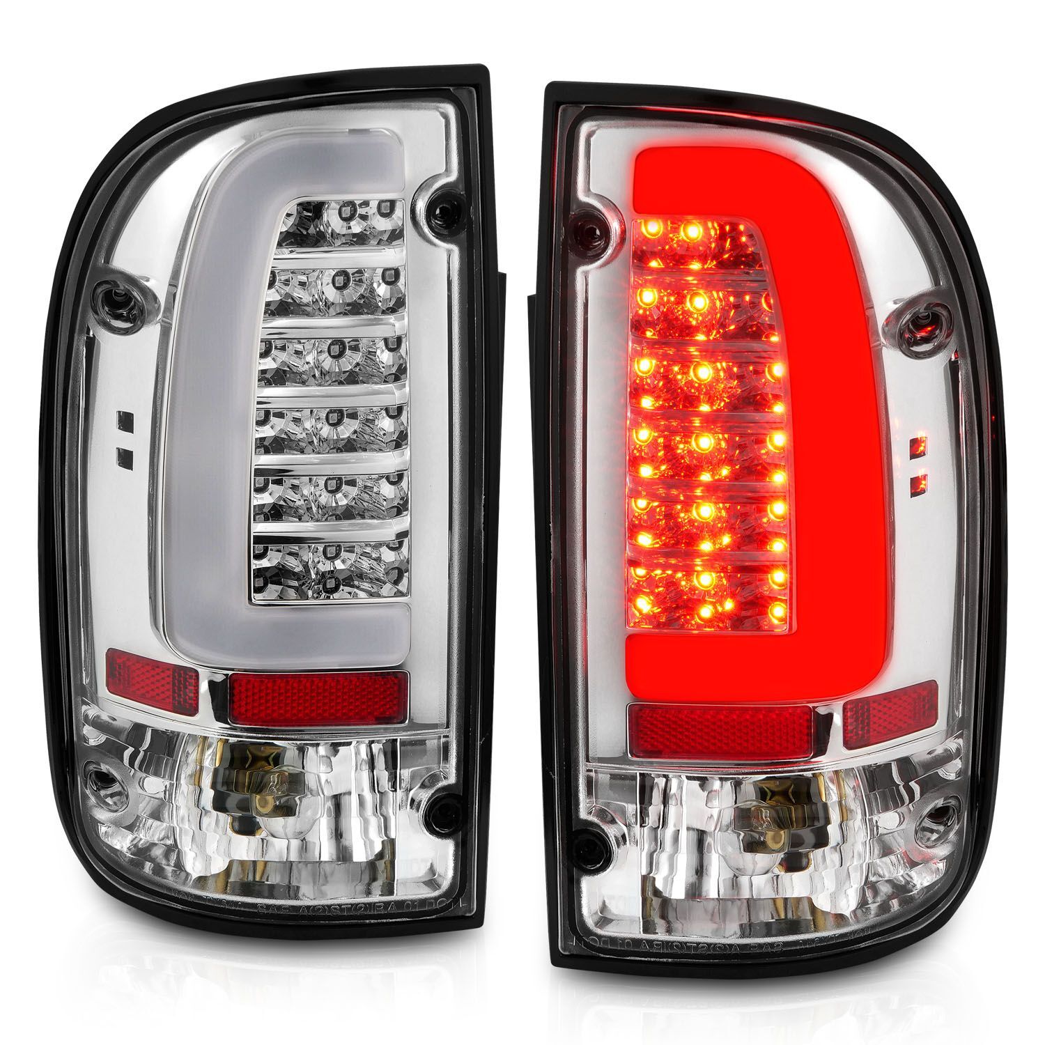 1995-2000 Toyota Tacoma Anzo LED Tail Lights Chrome Housing Clear Lens - 311355