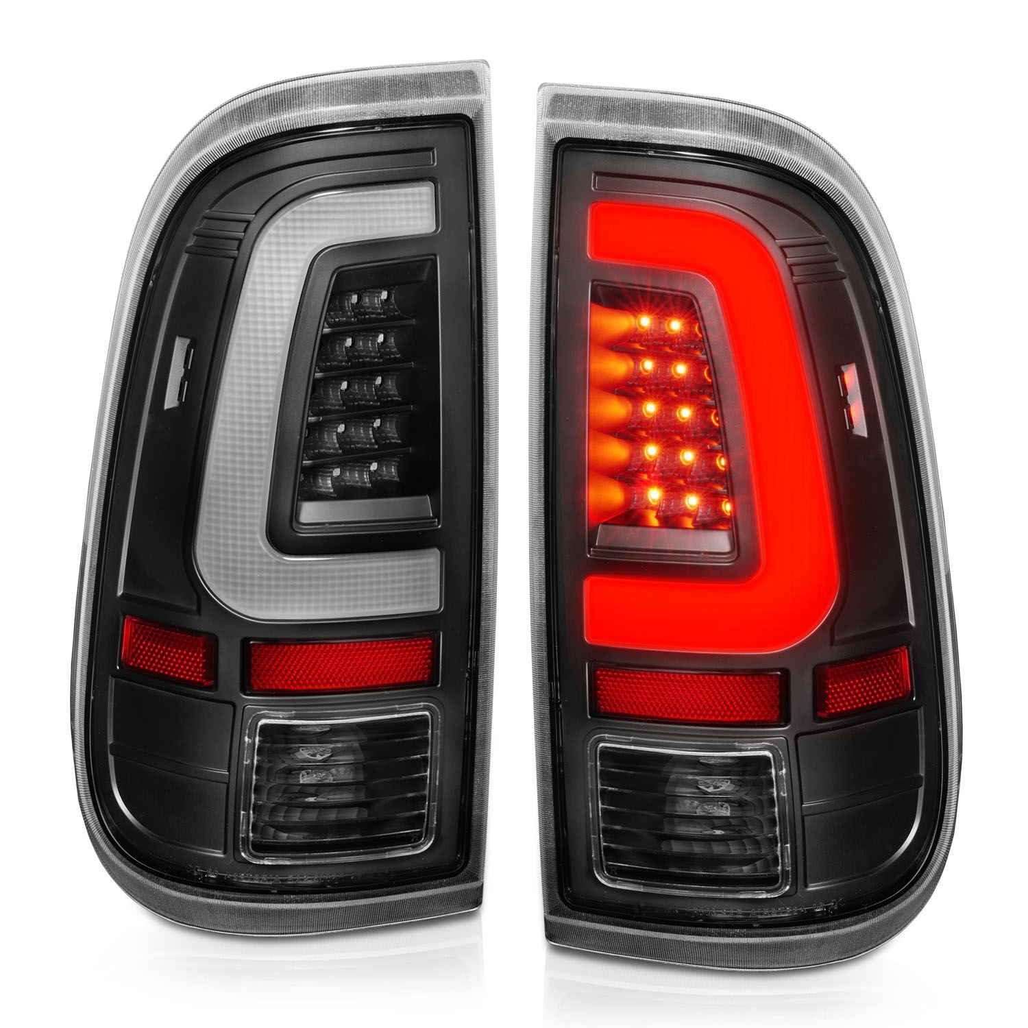 2008-2016 Ford F-250/F-350/F-450/F-550 Super Duty Anzo LED Tail Lights Black Housing Clear Lens - 311356