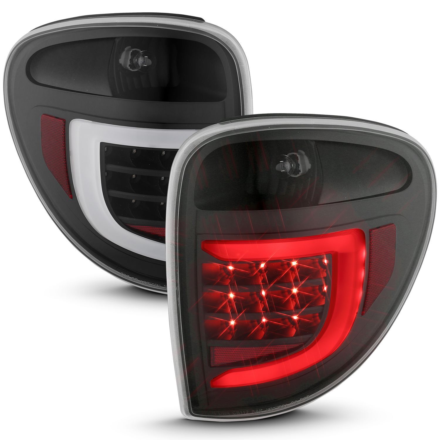 2004-2007 Chrysler Town & Country Anzo LED Tail Lights W/ Light Bar Black Housing Clear Lens - 311365