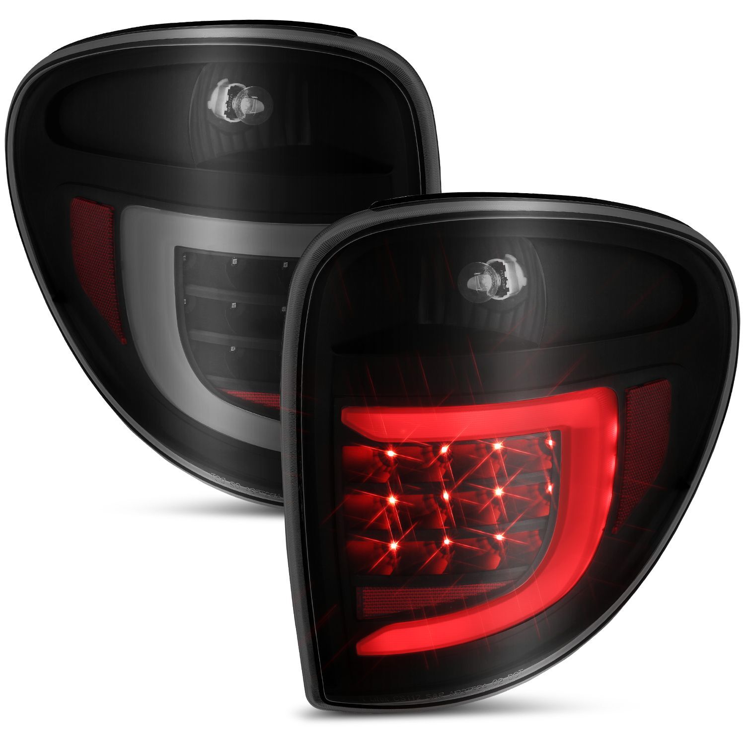 2004-2007 Chrysler Town & Country Anzo LED Tail Lights W/ Light Bar Black Housing Smoke Lens - 311366