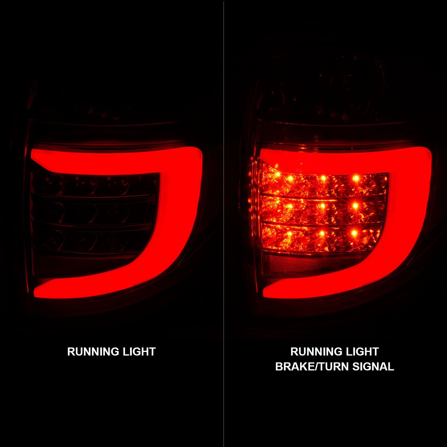 2004-2007 Chrysler Town & Country Anzo LED Tail Lights W/ Light Bar Chrome Housing Clear Lens