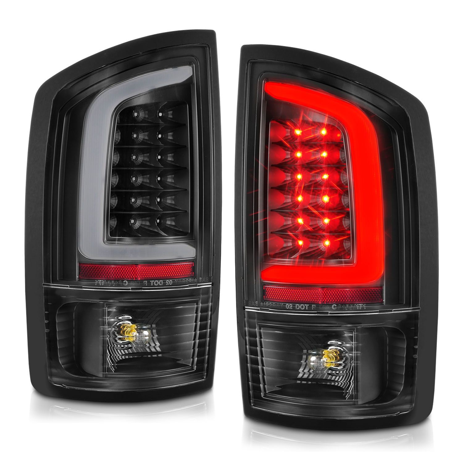 2003-2006 Dodge Ram 1500/2500/3500 Anzo LED Tail Lights W/ Light Bar Black Housing Clear Lens - 311368