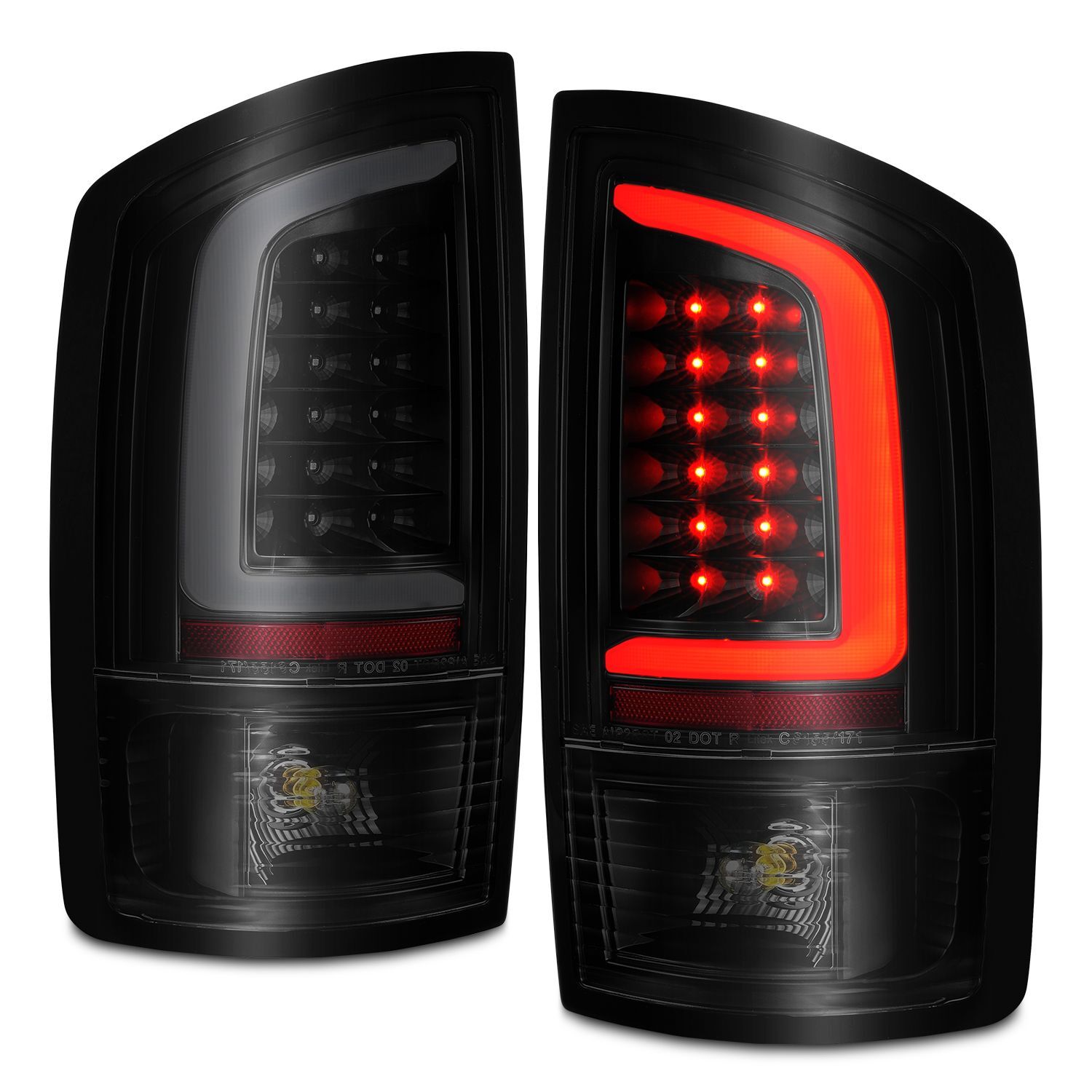 2003-2006 Dodge Ram 1500/2500/3500 Anzo LED Tail Lights W/ Light Bar Black Housing Smoke Lens - 311369