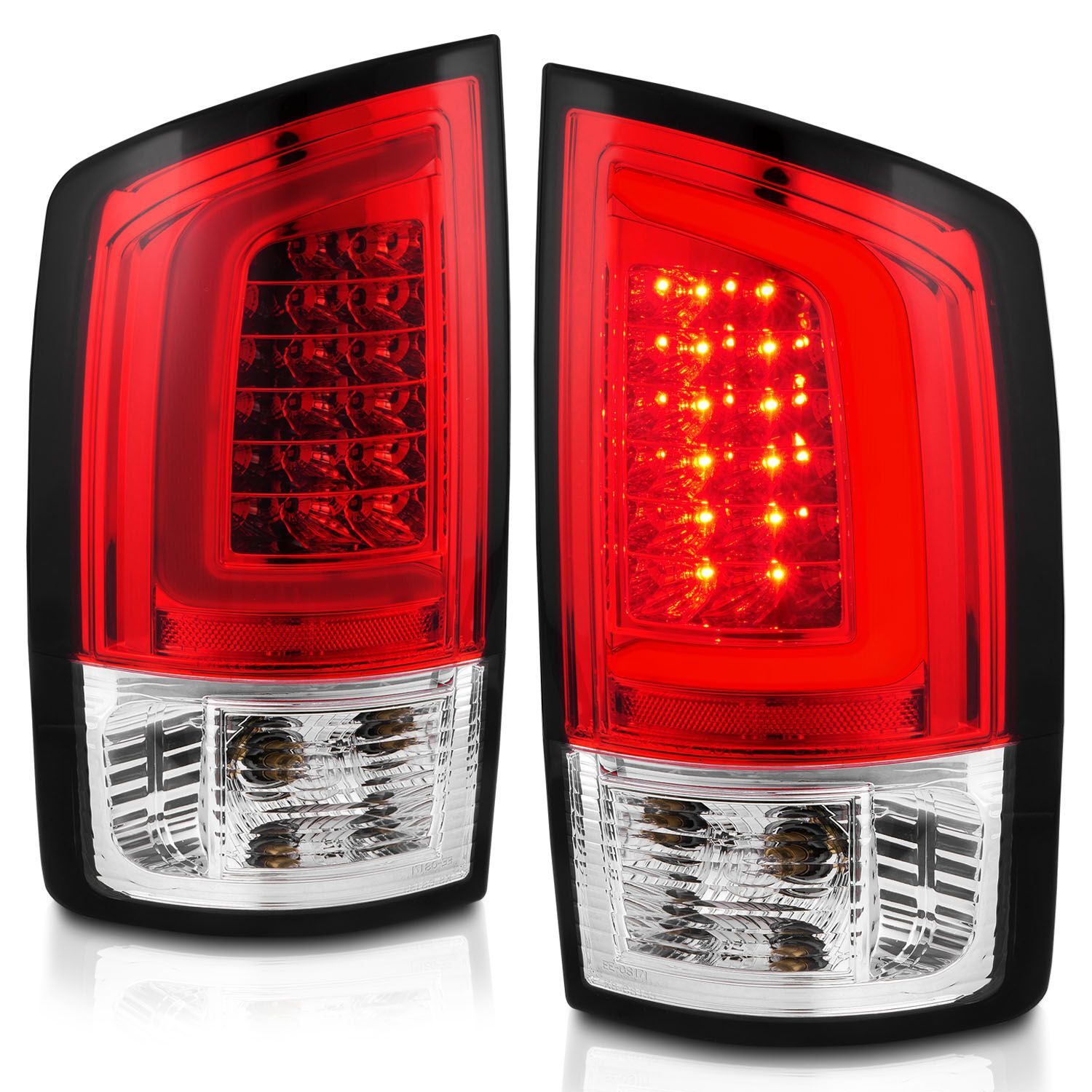 2003-2006 Dodge Ram 1500/2500/3500 Anzo LED Tail Lights W/ Light Red/Clear Lens - 311370
