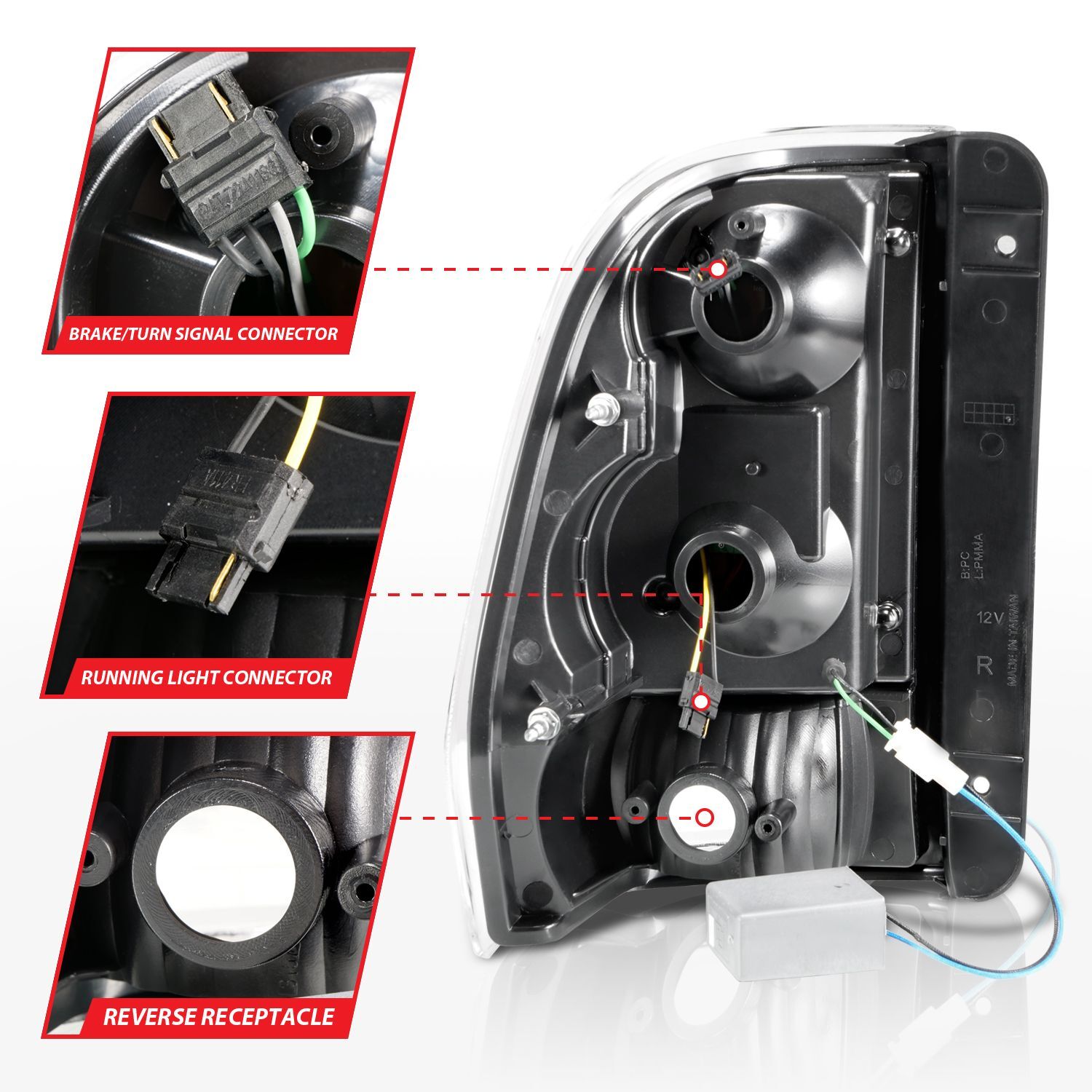 2002-2009 Chevrolet Trailblazer Anzo LED Tail Lights W/ Light Bar Black Housing Smoke Lens