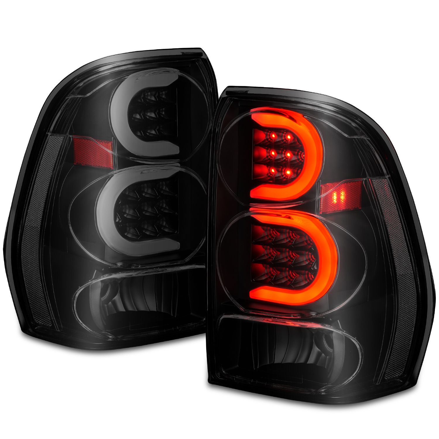 2002-2009 Chevrolet Trailblazer Anzo LED Tail Lights W/ Light Bar Black Housing Smoke Lens - 311372