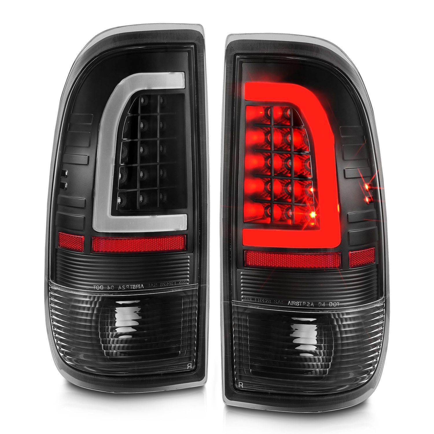 1999-2007 Ford F-150/F-250/F-350/F-450 Super Duty Anzo LED Tail Lights W/ Light Bar Black Housing Clear Lens - 311377