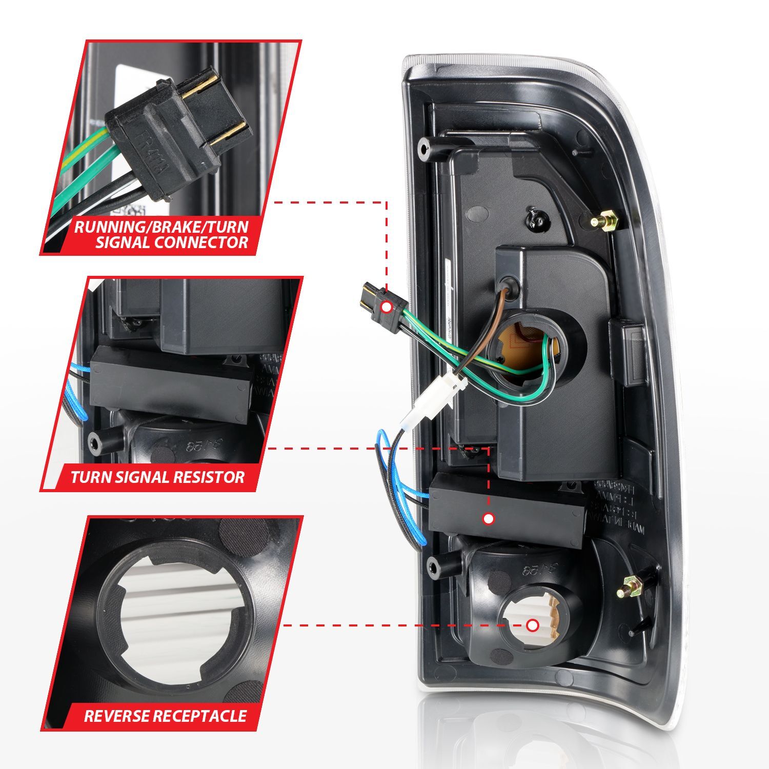1999-2007 Ford F-150/F-250/F-350/F-450 Super Duty Anzo LED Tail Lights W/ Light Bar Black Housing Smoke Lens