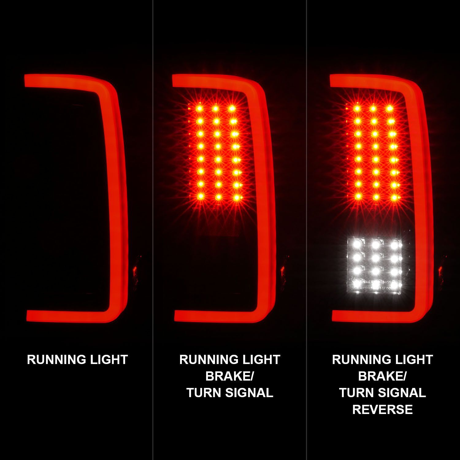 2007-2013 Chevrolet Silverado 1500/2500 HD/3500 HD Anzo LED Tail Lights W/ Light Bar Black Housing Smoke Lens