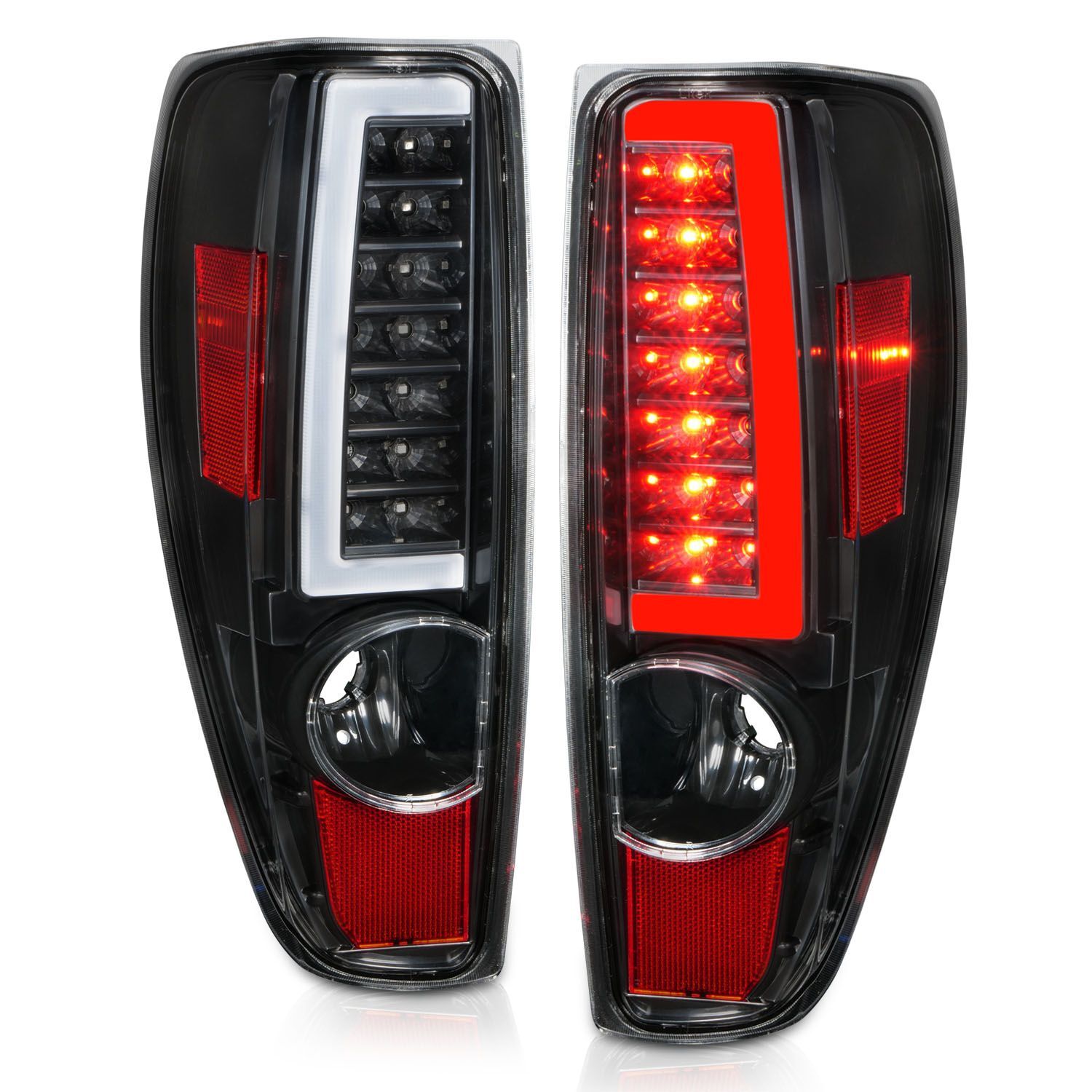 2004-2012 GMC Colorado Anzo LED Tail Lights W/ Light Bar Black Housing - 311382