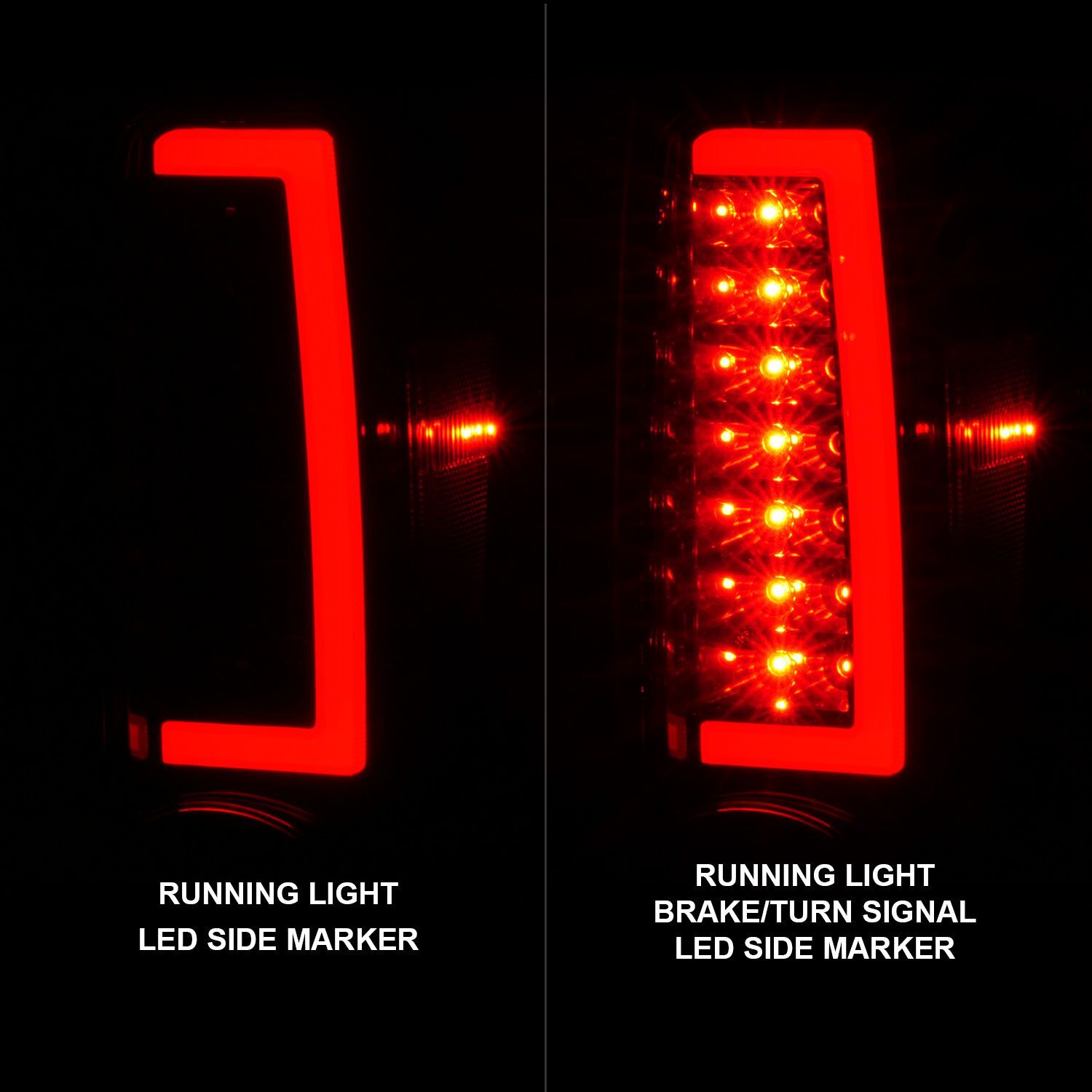 2004-2012 GMC Colorado Anzo LED Tail Lights W/ Light Bar Black Housing