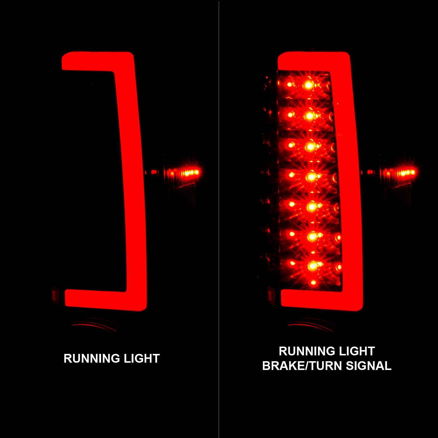 2004-2012 GMC Colorado Anzo LED Tail Lights W/ Light Bar Black Housing Somke Lens