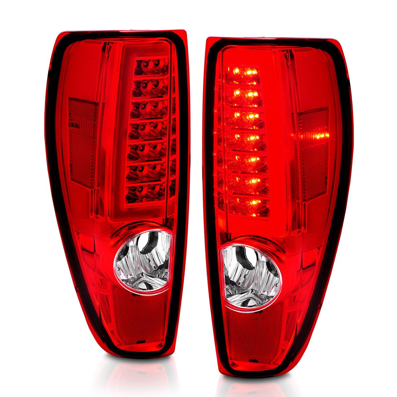 2004-2012 GMC Colorado Anzo LED Tail Lights W/ Light Bar Chrome Housing Red/Clear Lens - 311384