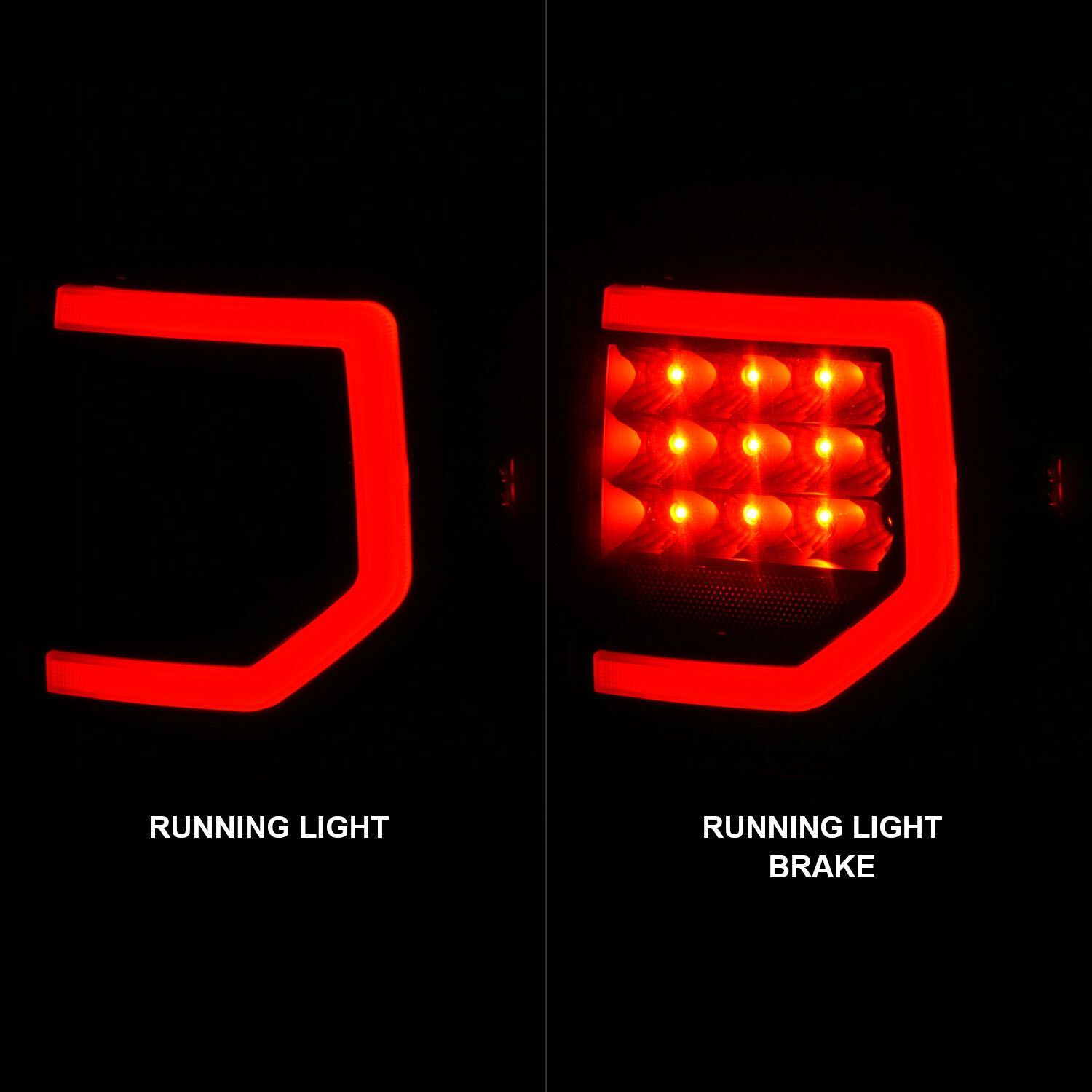 2007-2013 Toyota Tundra Anzo Full LED Tail Lights W/ Light Bars Black Housing Smoke Lens