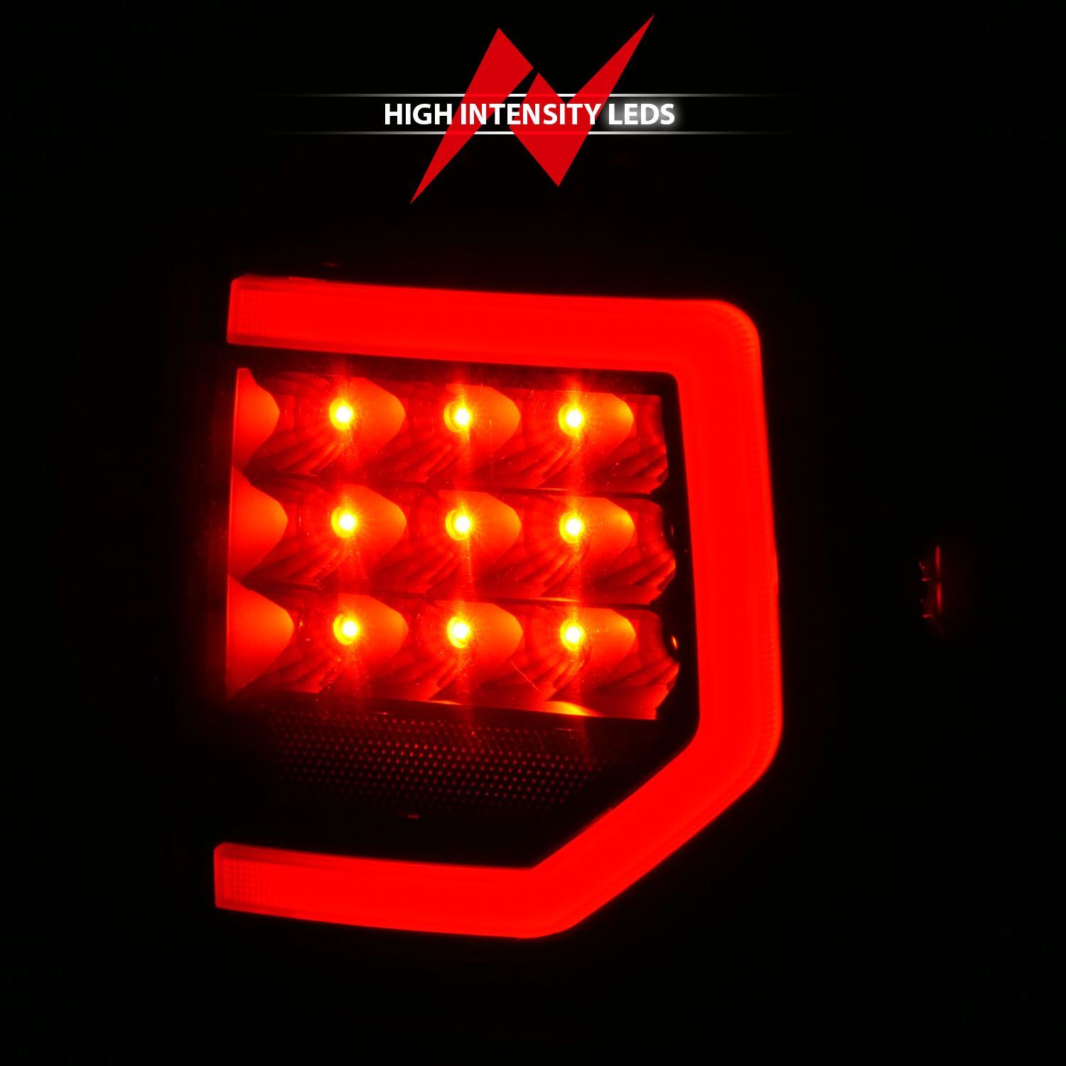 2007-2013 Toyota Tundra Anzo Full LED Tail Lights W/ Light Bars Black Housing Smoke Lens